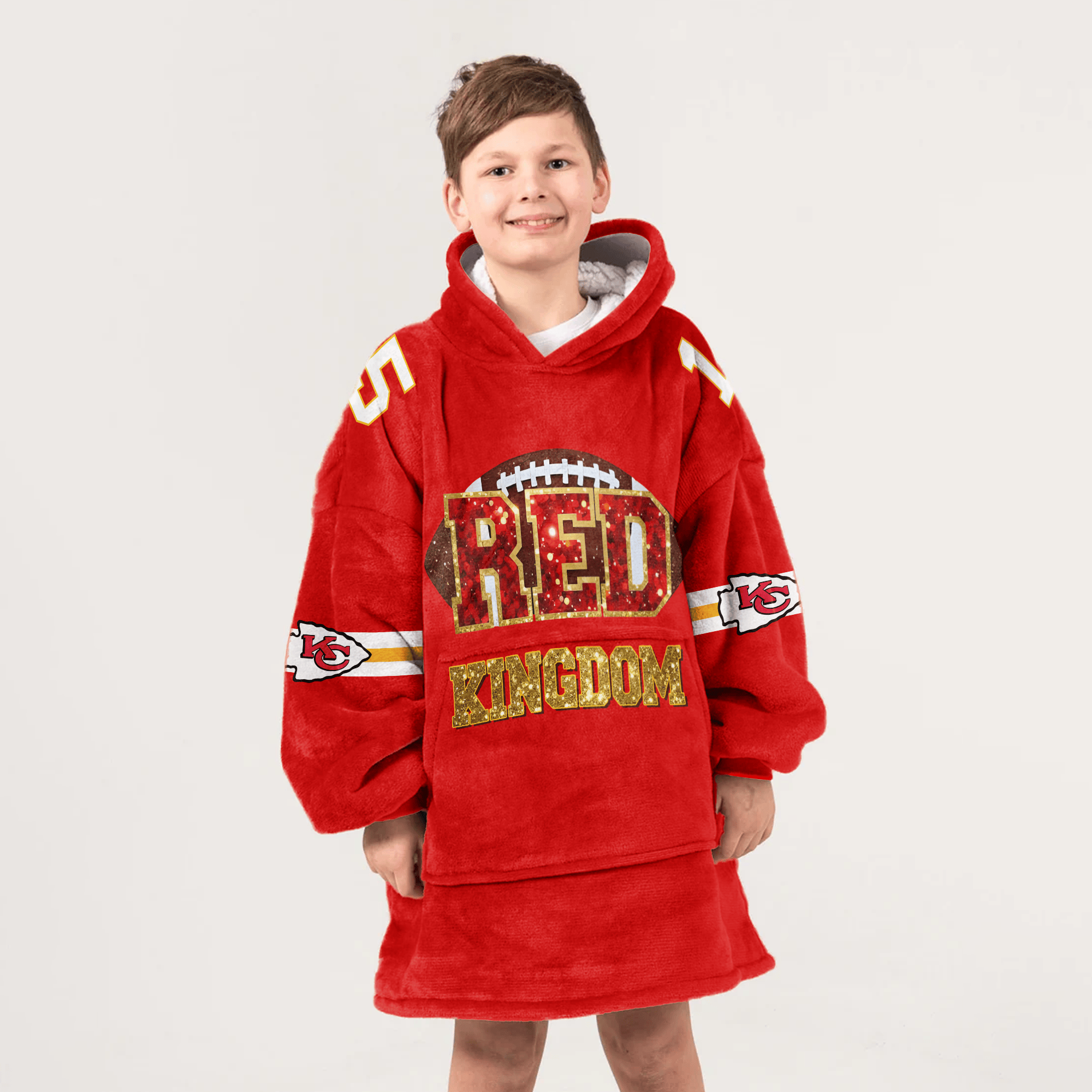 Red Kingdom Kansas City Football Unisex Blanket Hoodie
