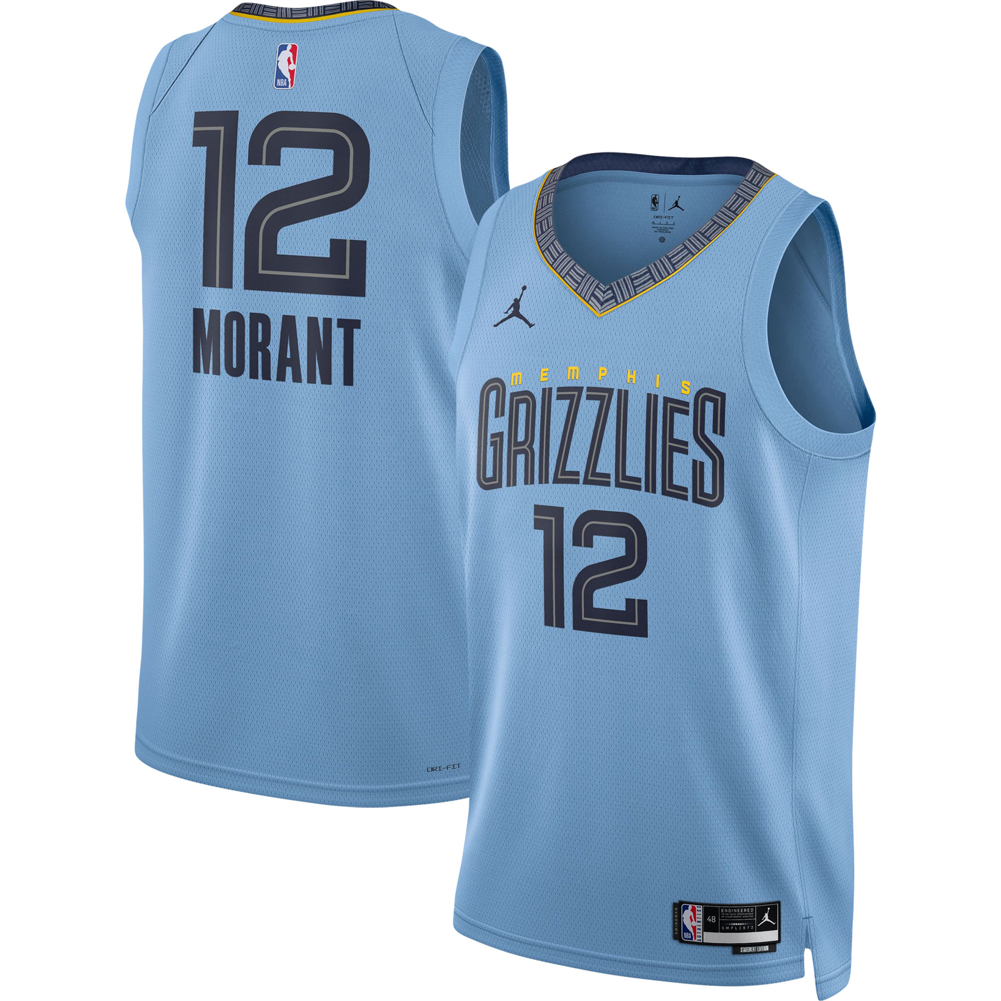Ja Morant 2022/23 Memphis Grizzlies  Unisex Swingman Jersey - Statement Edition - Light Blue