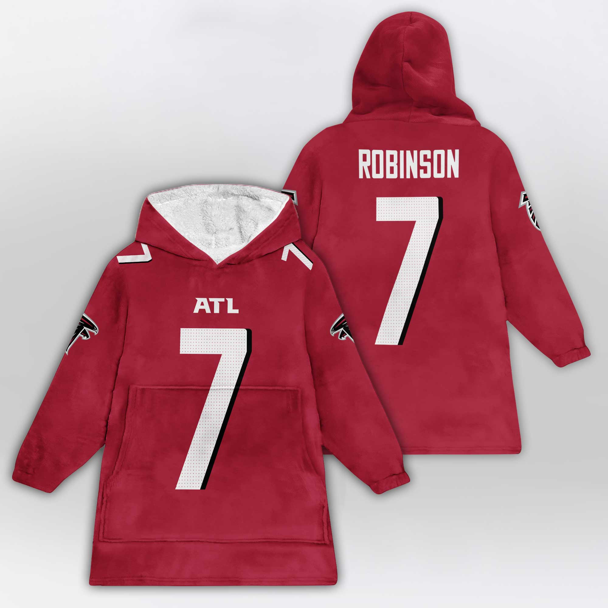 Adult 7 Atlanta Football Unisex Blanket Hoodie