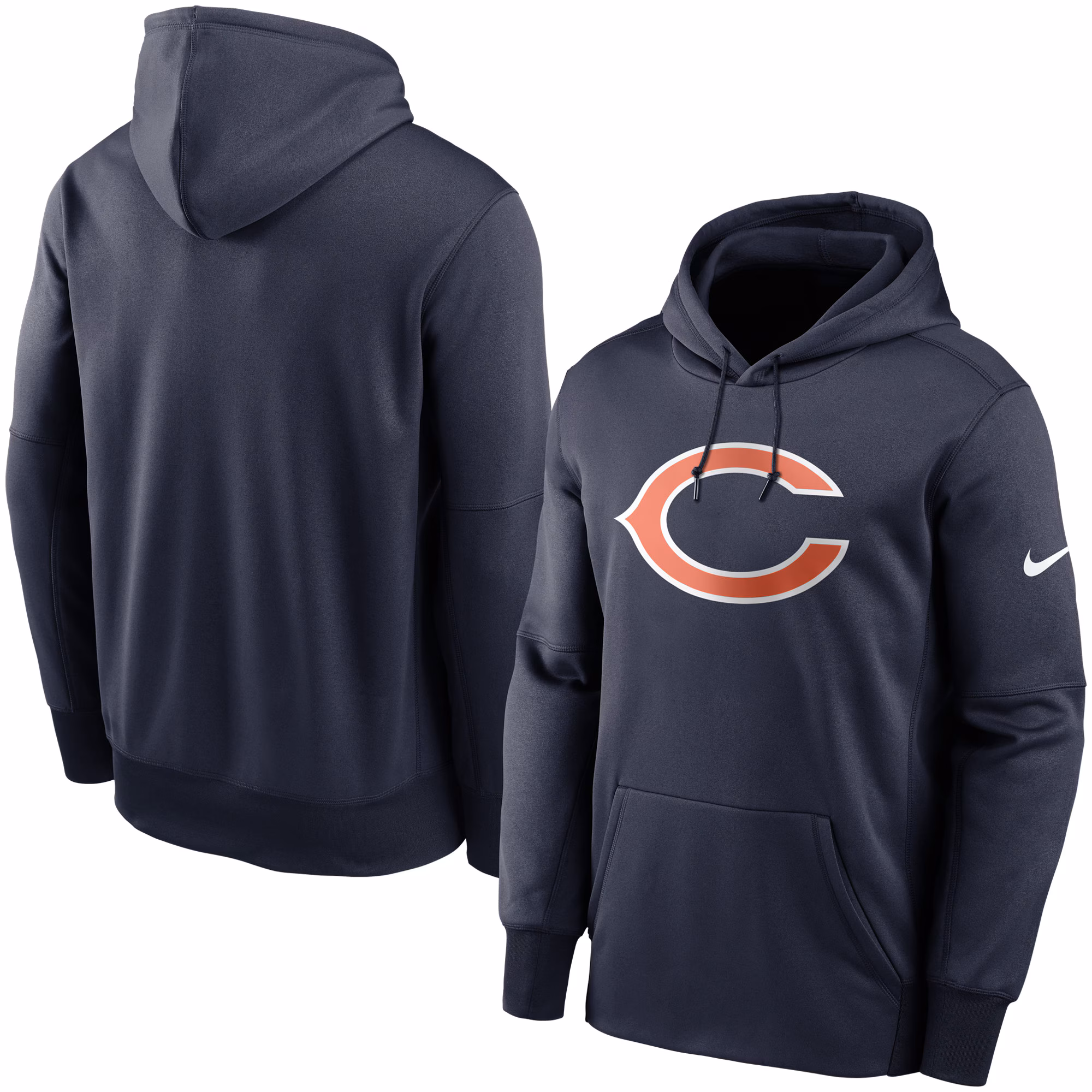Chicago Bears Fan Gear Primary Logo Therma Performance Pullover Hoodie - Navy