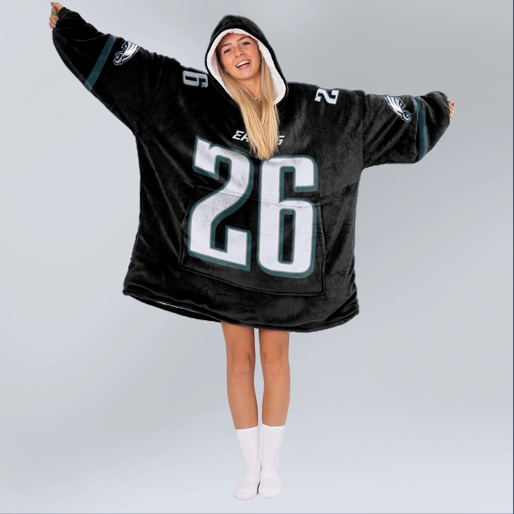 Adult 26 Philadelphia Football Unisex Blanket Hoodie