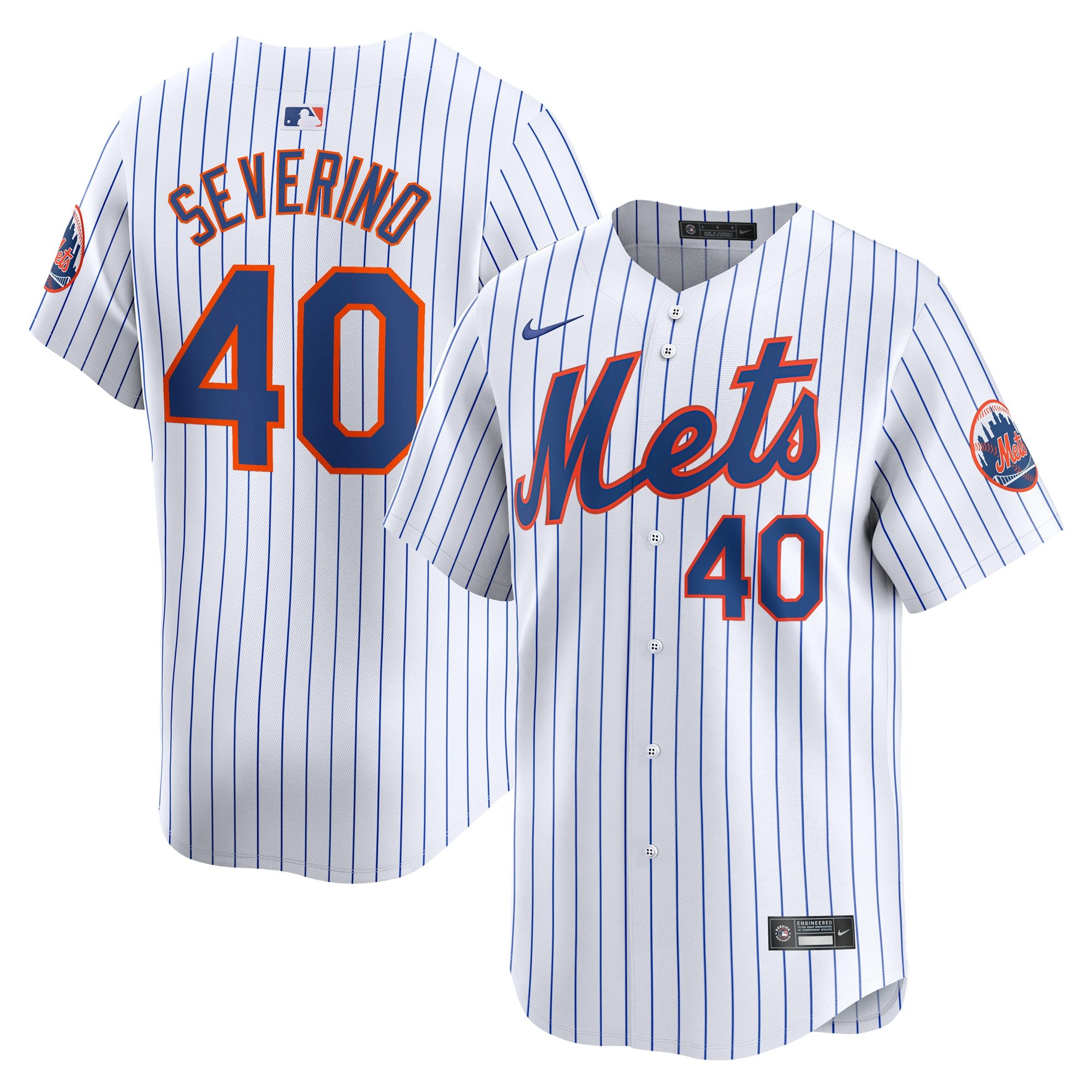 Men's New York Mets Luis Severino  White Home Limited Player Jersey