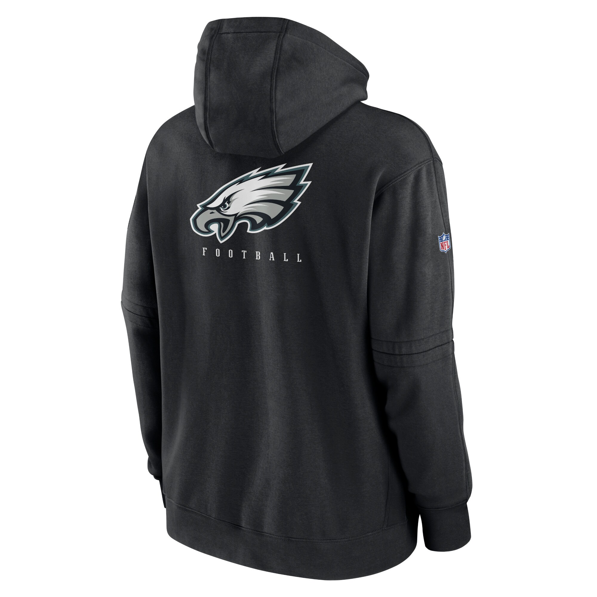 Philadelphia Eagles  Sideline Club Fleece Pullover Hoodie - Black