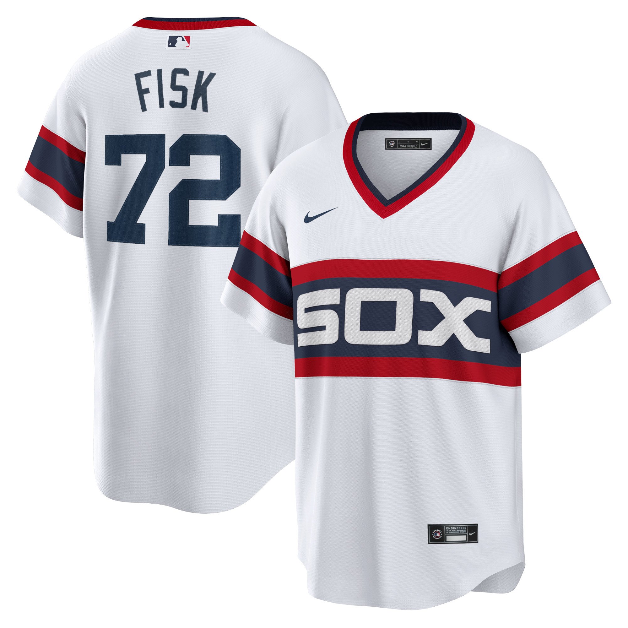 Men's Chicago White Sox Carlton Fisk  White Home Cooperstown Collection Team Player Jersey