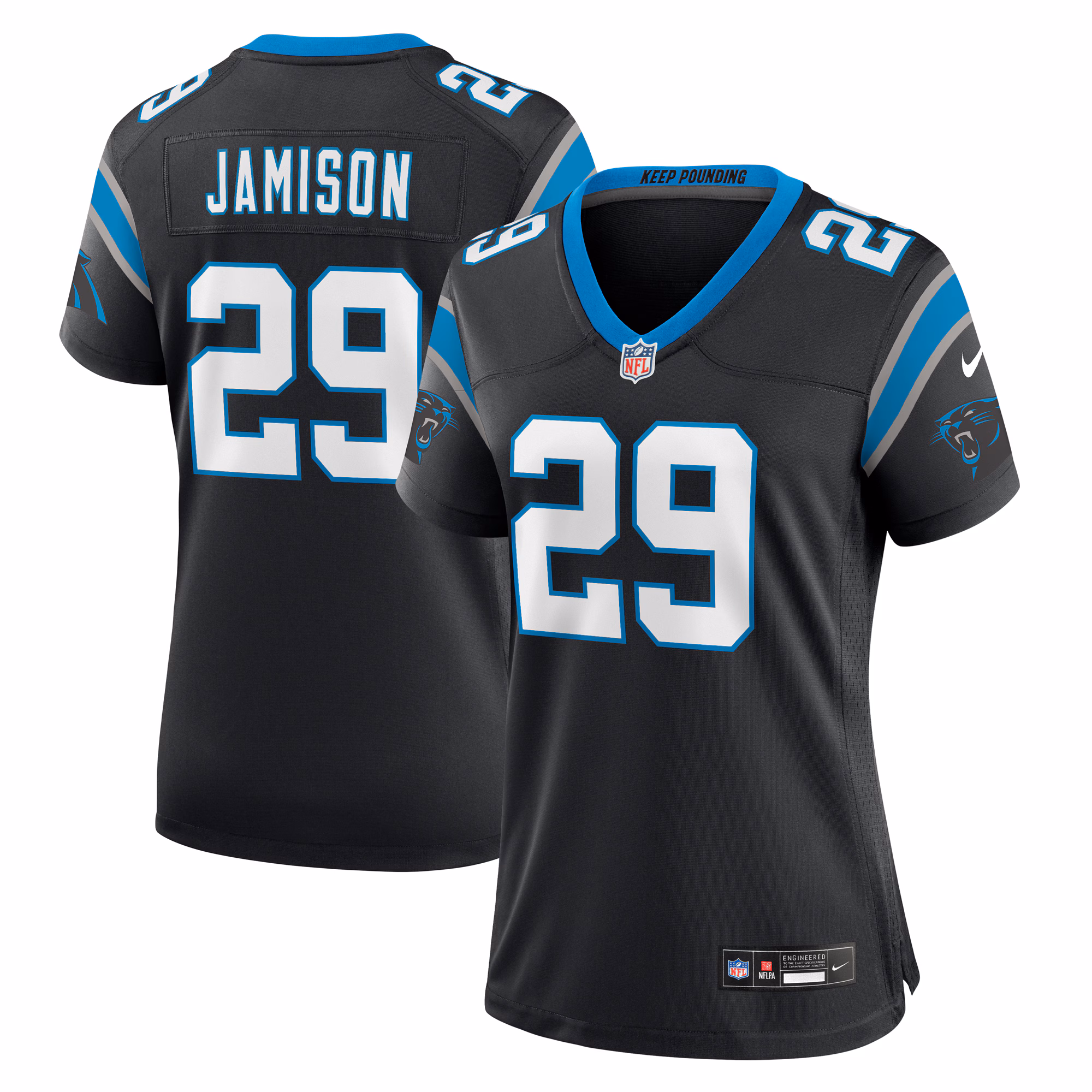 D'Shawn Jamison Carolina Panthers Women's Team Game Jersey -  Black