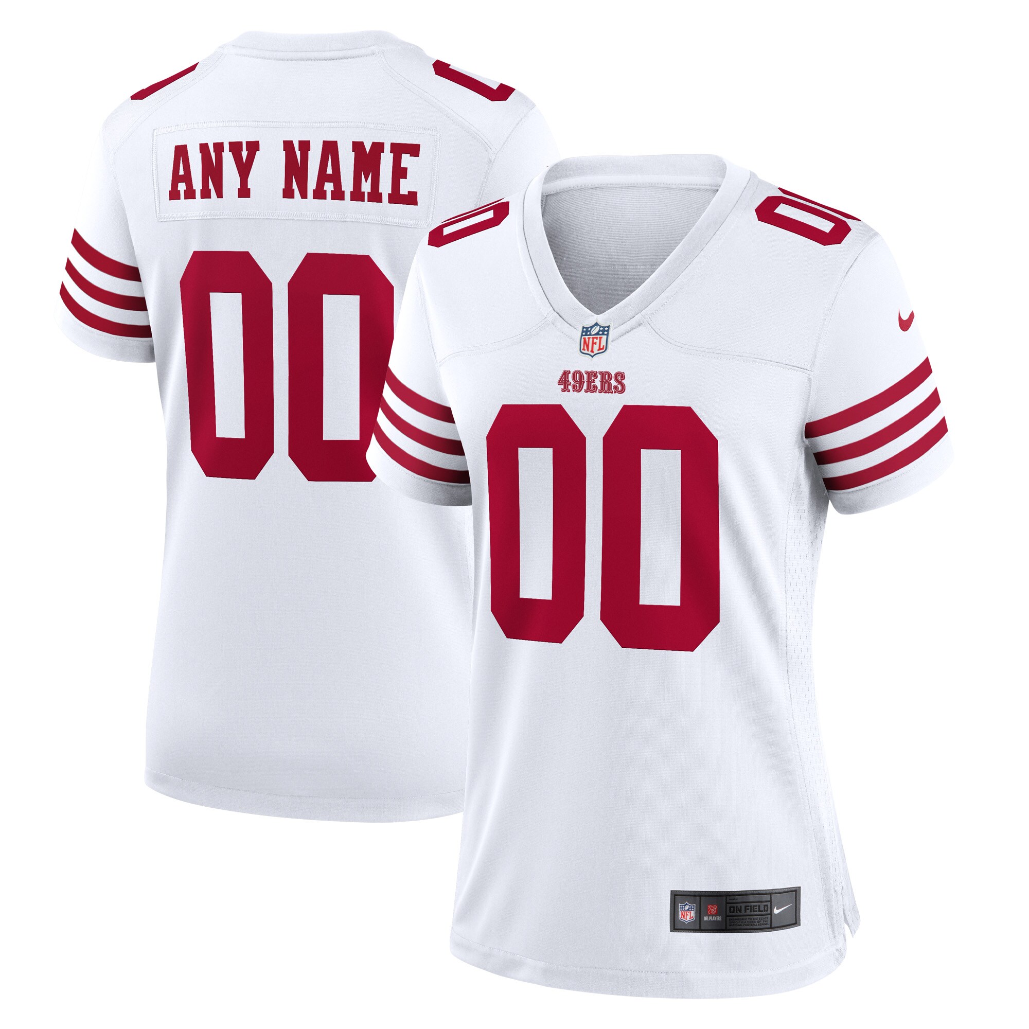 San Francisco 49ers  Women's Game Custom Jersey - White