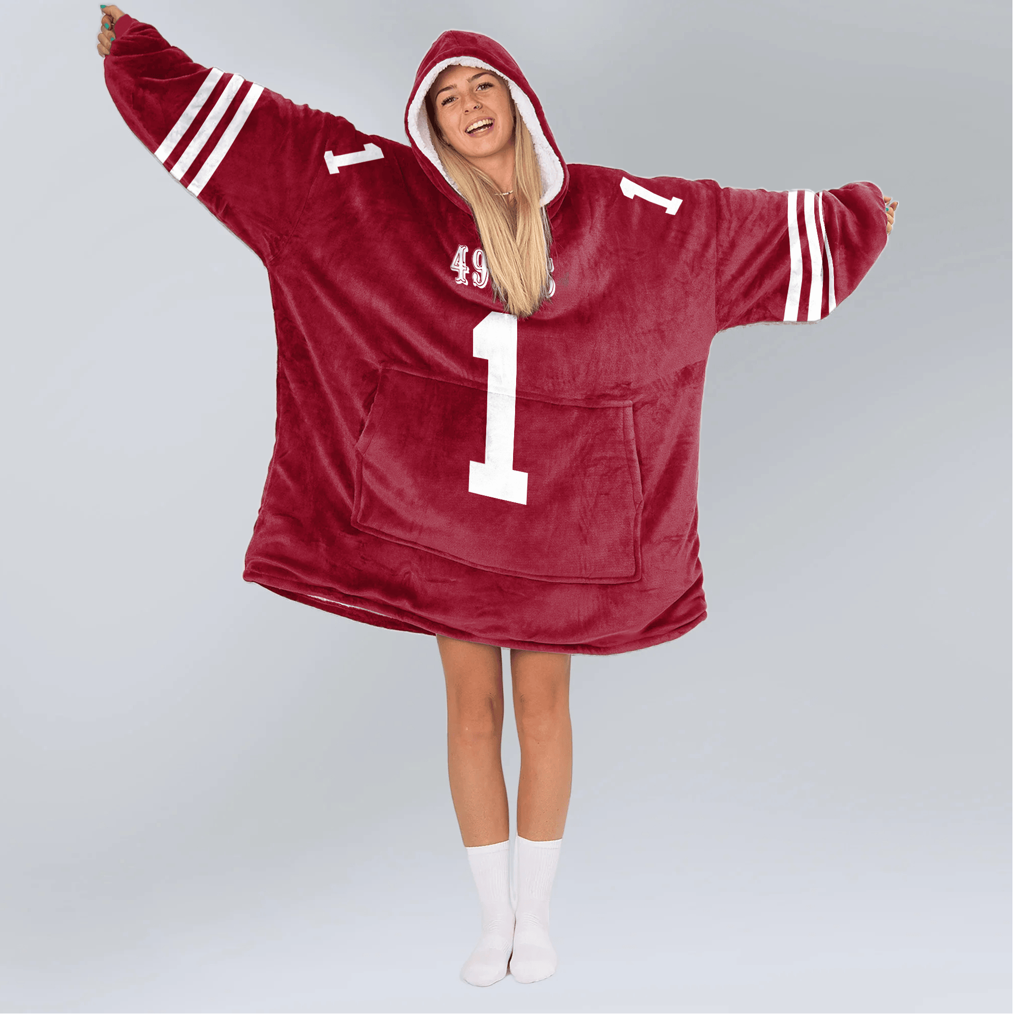 Adult R.P 1 San Francisco 49ers Football Unisex Blanket Hoodie