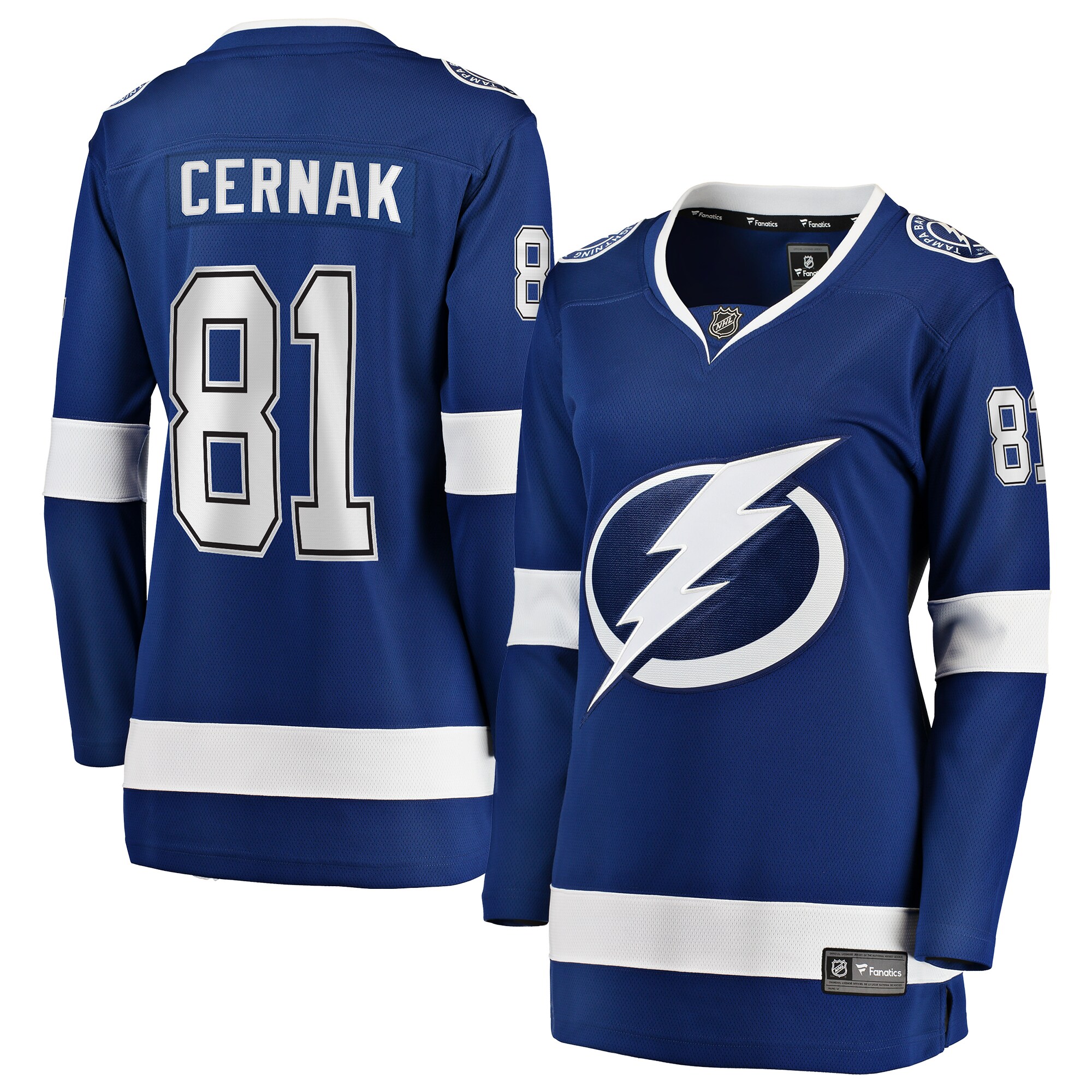 Erik Cernak Tampa Bay Lightning Women's Home Breakaway Player Jersey - Blue