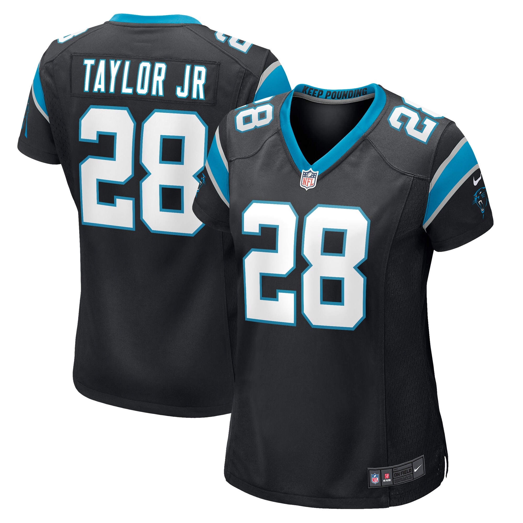 Keith Taylor Jr. Carolina Panthers  Women's Game Player Jersey - Black