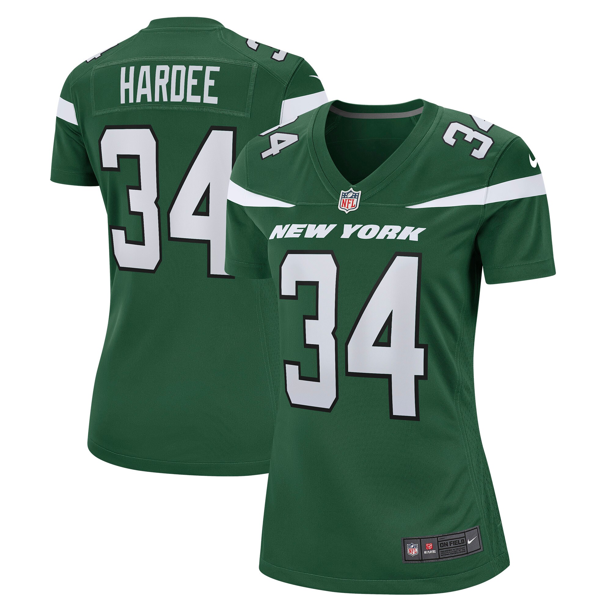 Justin Hardee New York Jets  Women's Game Jersey - Gotham Green