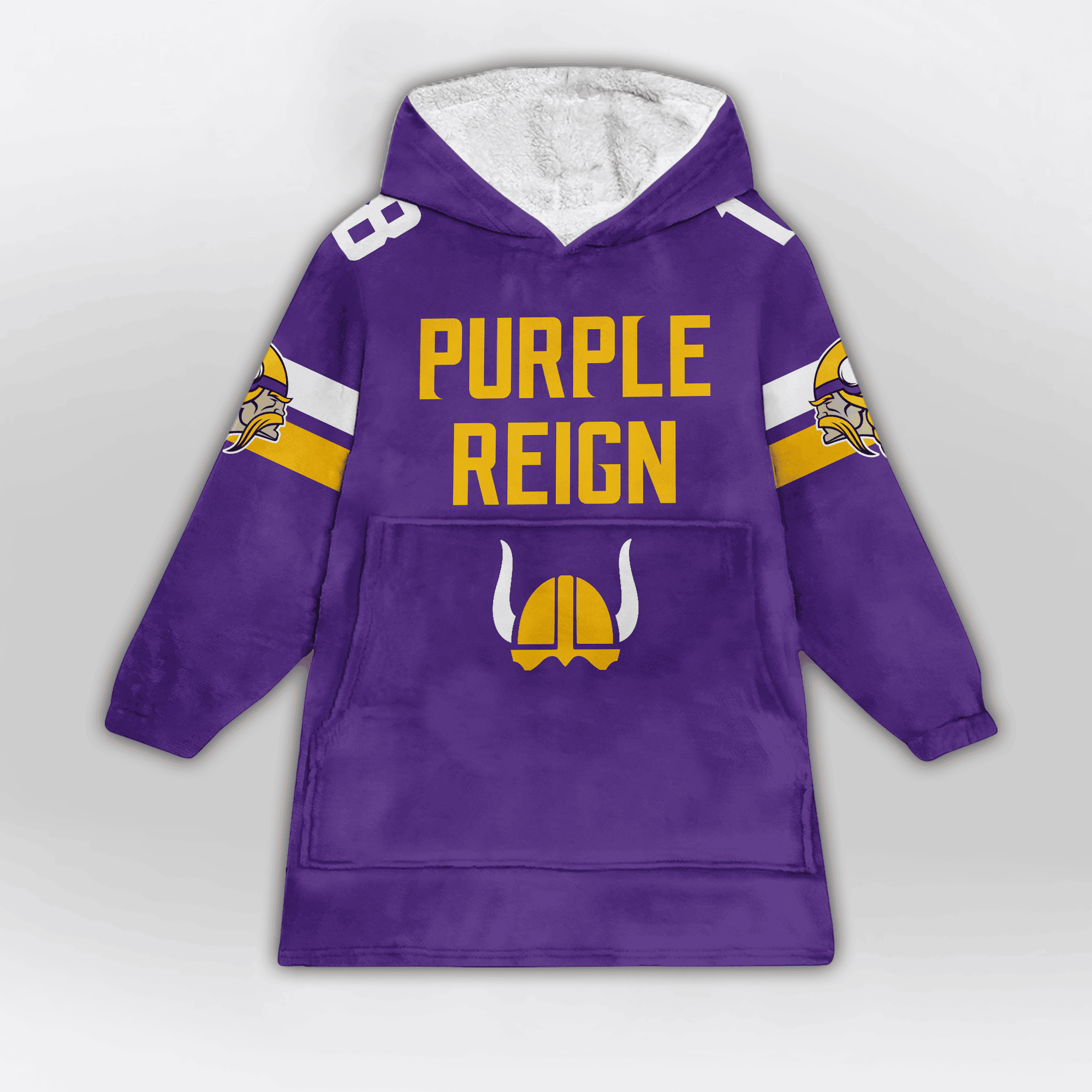Kid 18 Minnesota Football Unisex Blanket Hoodie