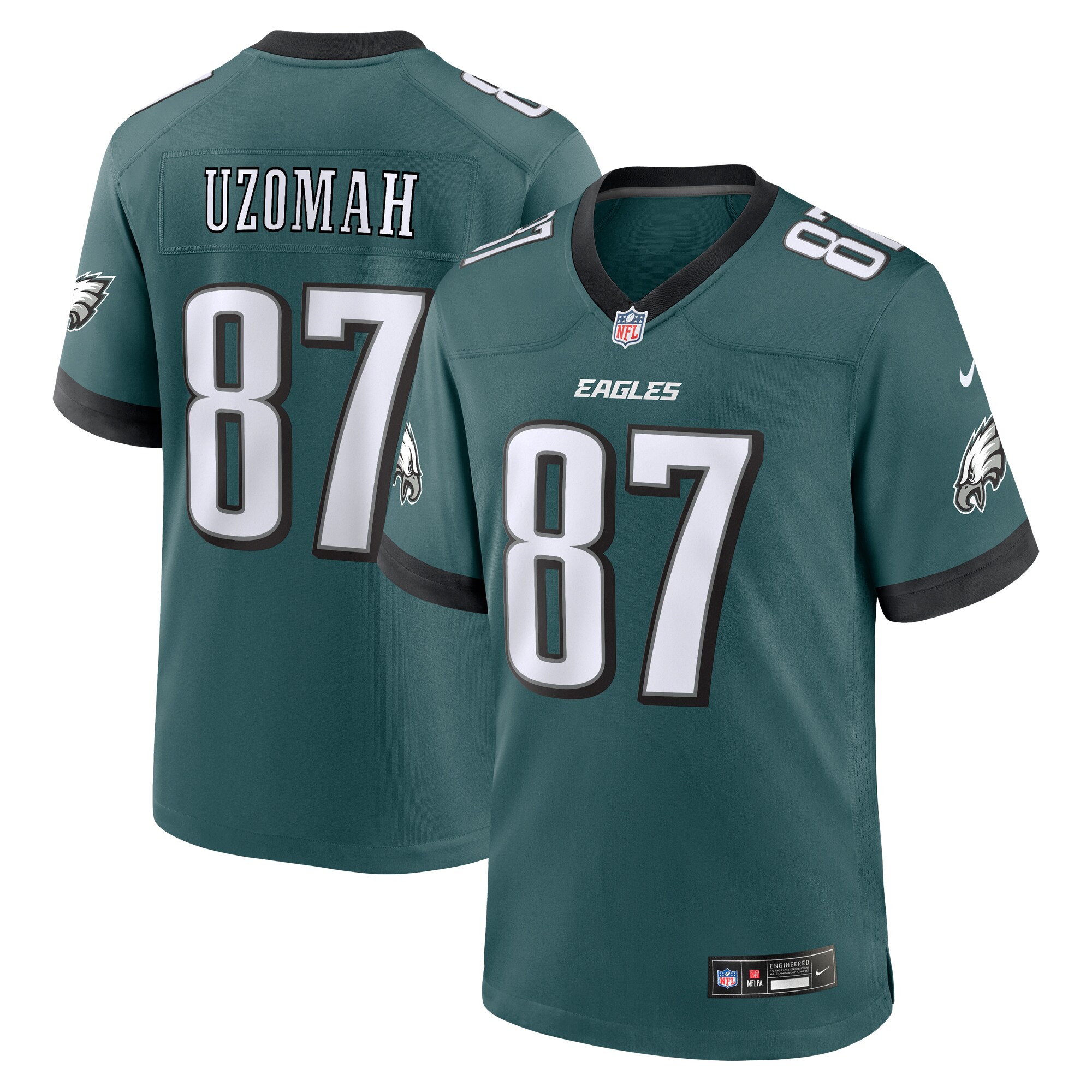 C.J. Uzomah Philadelphia Eagles #87 Team Game Jersey - Midnight Green