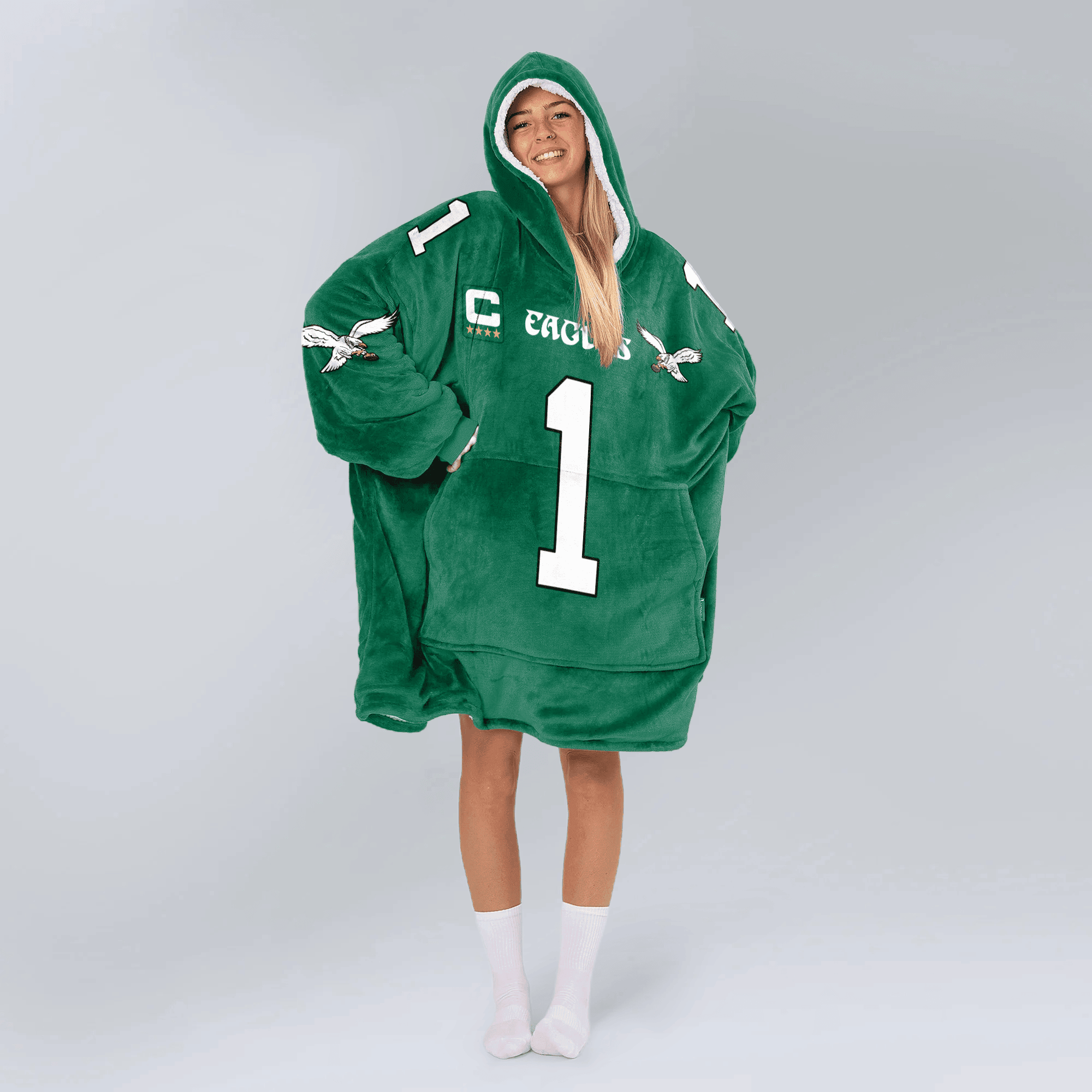 Adult Captain 1 Philadelphia Football Unisex Blanket Hoodie