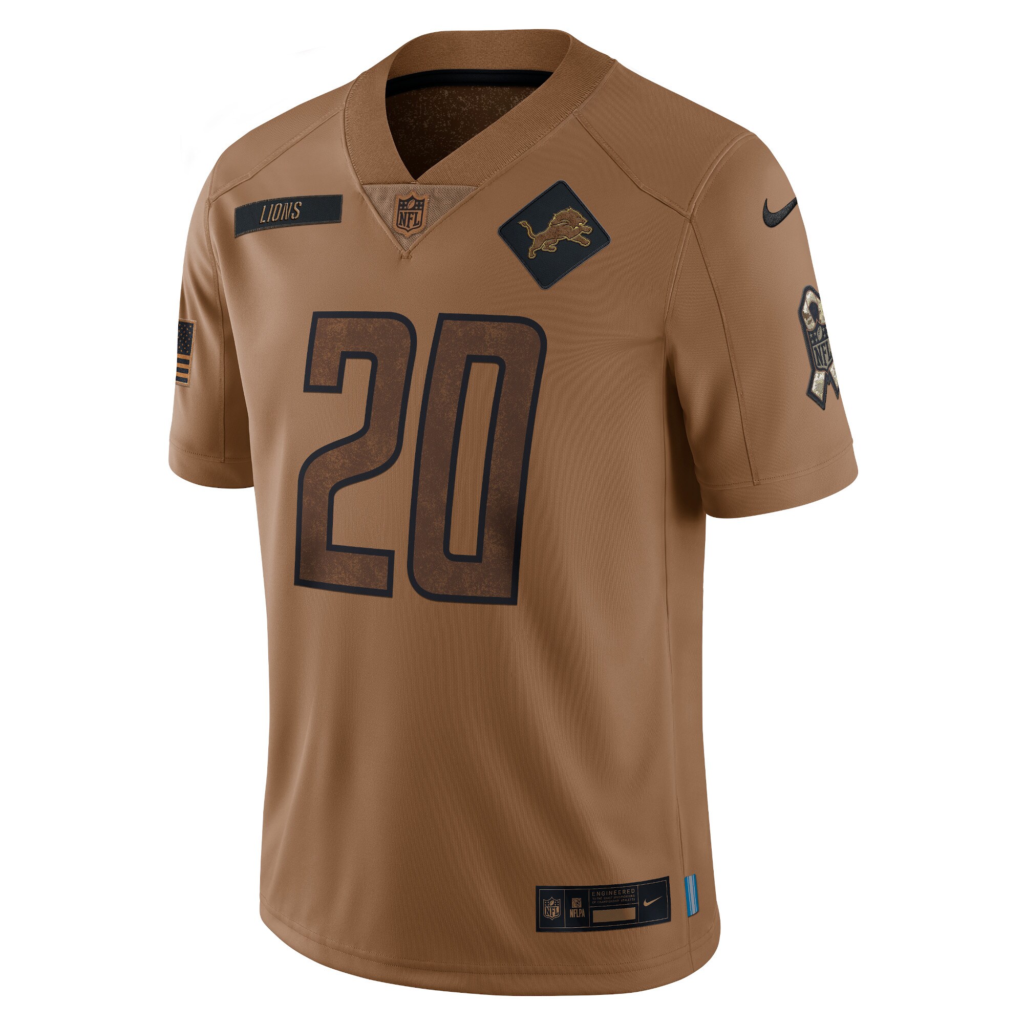 Barry Sanders Detroit Lions  2023 Salute To Service Retired Player Limited Jersey - Brown