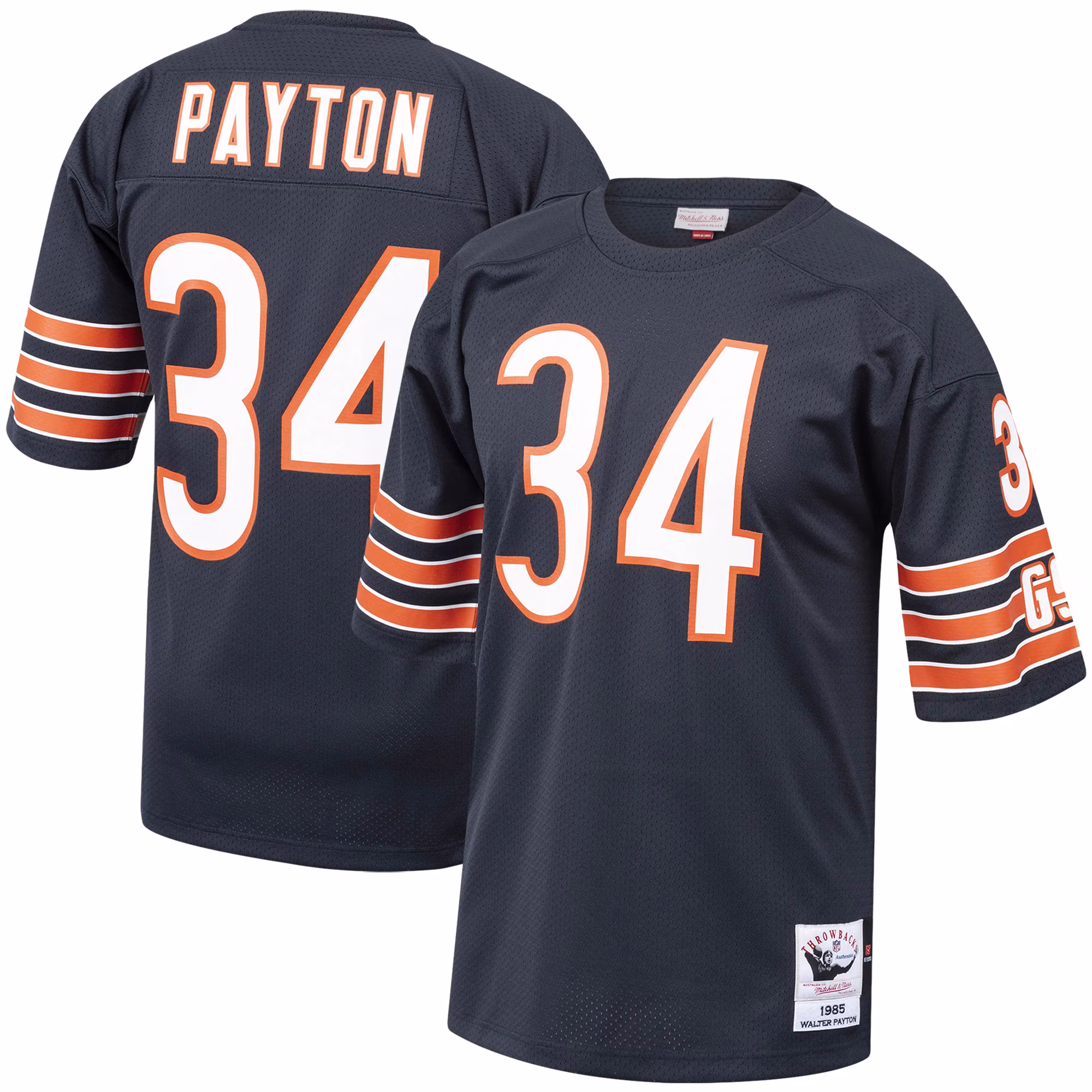 Walter Payton Chicago Bears 1985 Authentic Throwback Retired Player Jersey - Navy