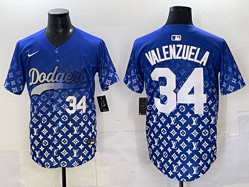 Men's #34 Fernando Valenzuela Los Angeles Dodgers 2025 Custom Cool Jersey