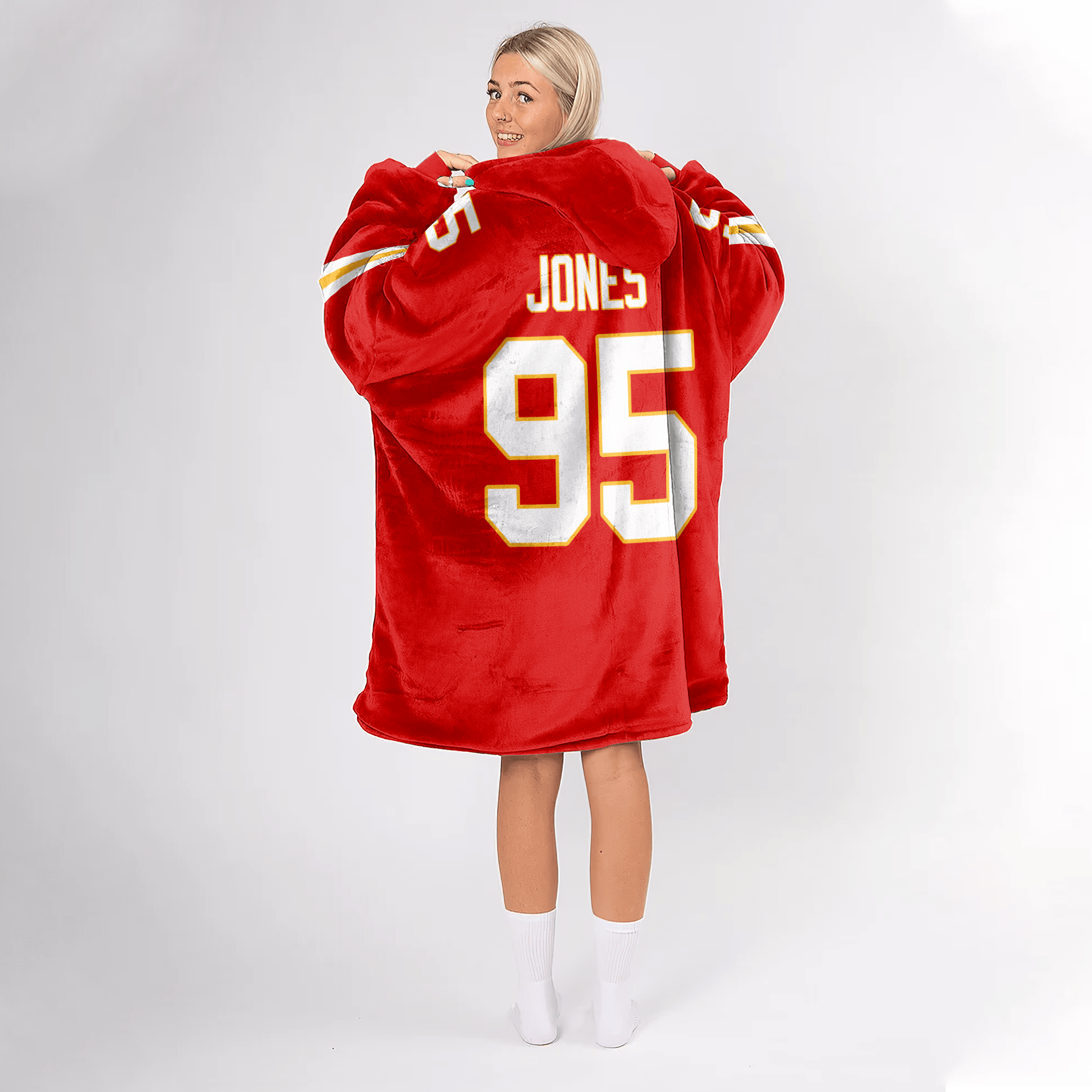 Adult C.J 95 Kansas City Football Unisex Blanket Hoodie