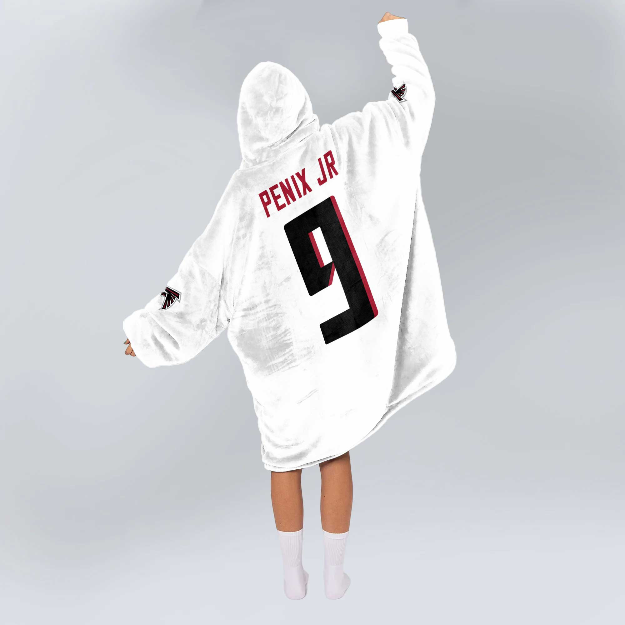 Adult 9 Atlanta Football Unisex Blanket Hoodie