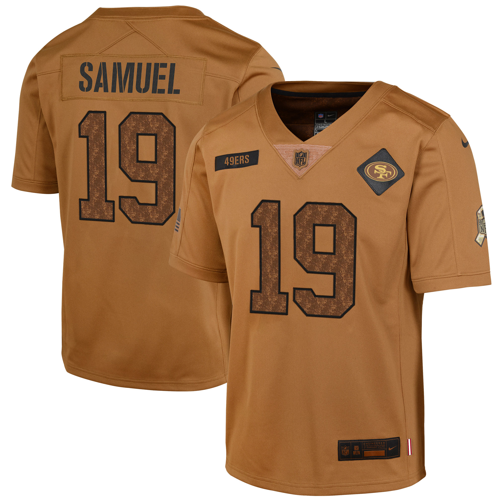 Deebo Samuel San Francisco 49ers  Youth 2023 Salute To Service Limited Jersey - Brown