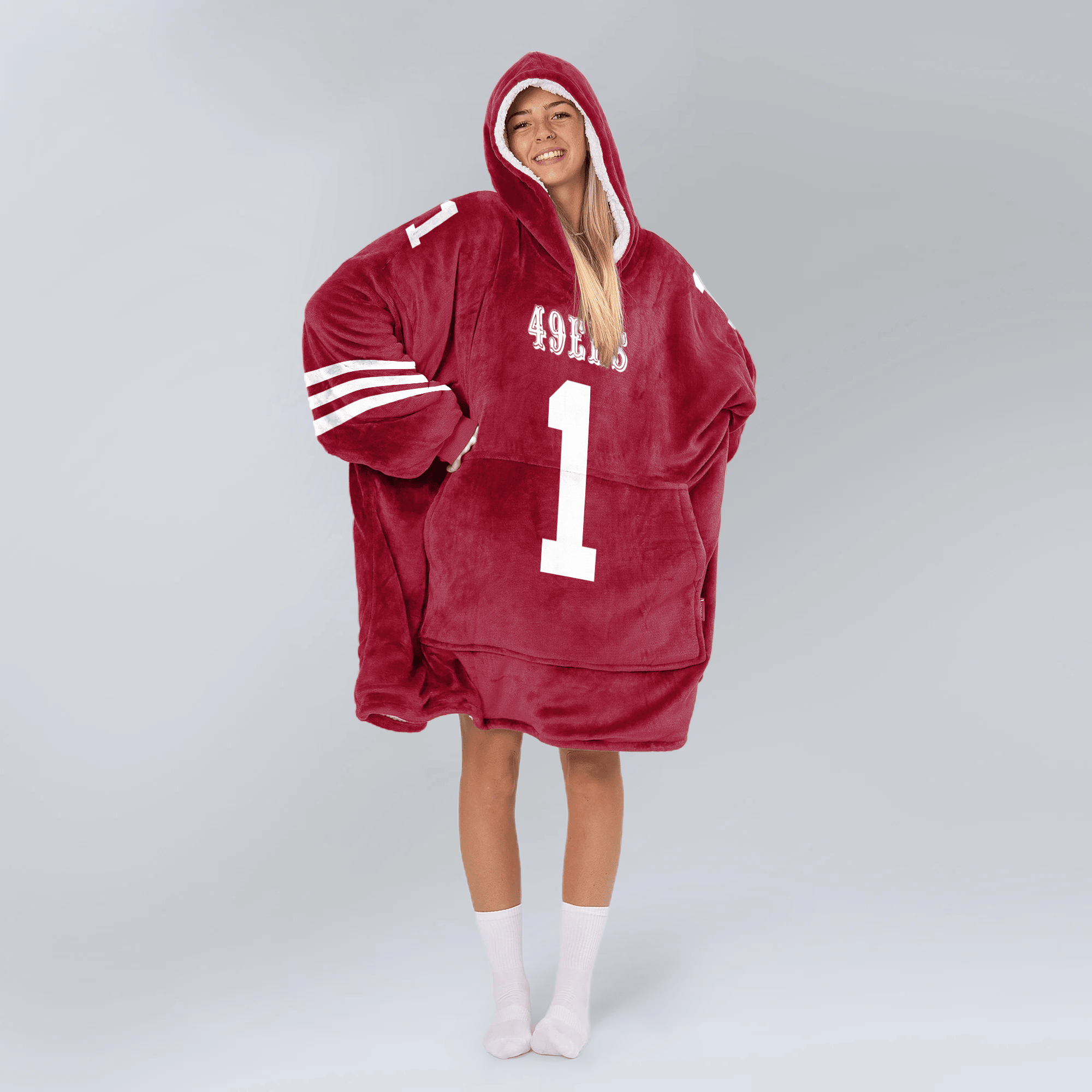 Adult R.P 1 San Francisco 49ers Football Unisex Blanket Hoodie