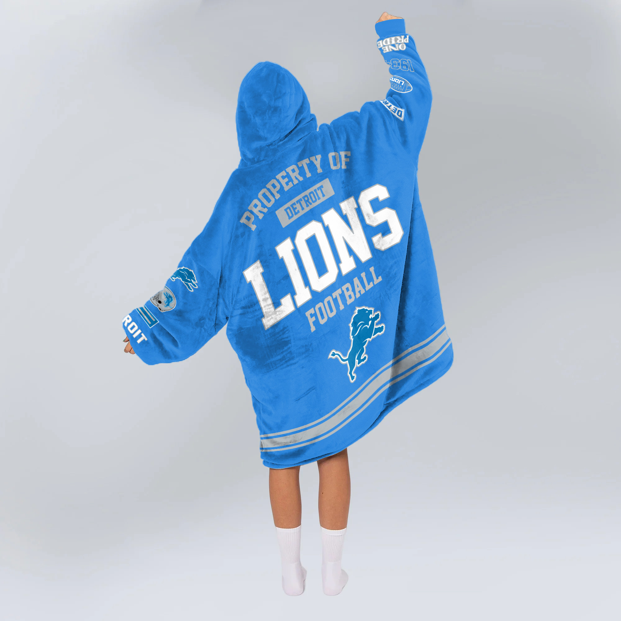 Adult Detroit Football Unisex Blanket Hoodie