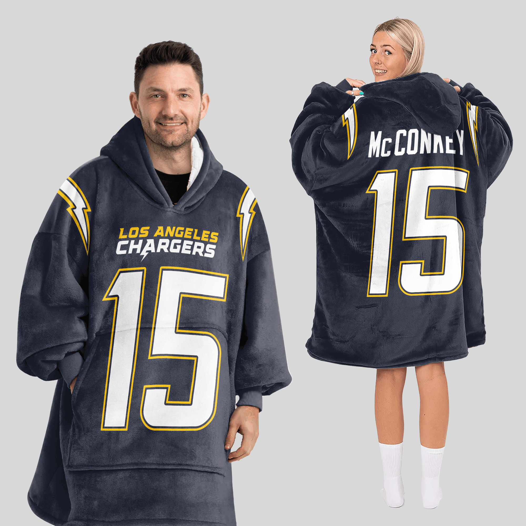 Adult 15 Los Angeles C Football Unisex Blanket Hoodie