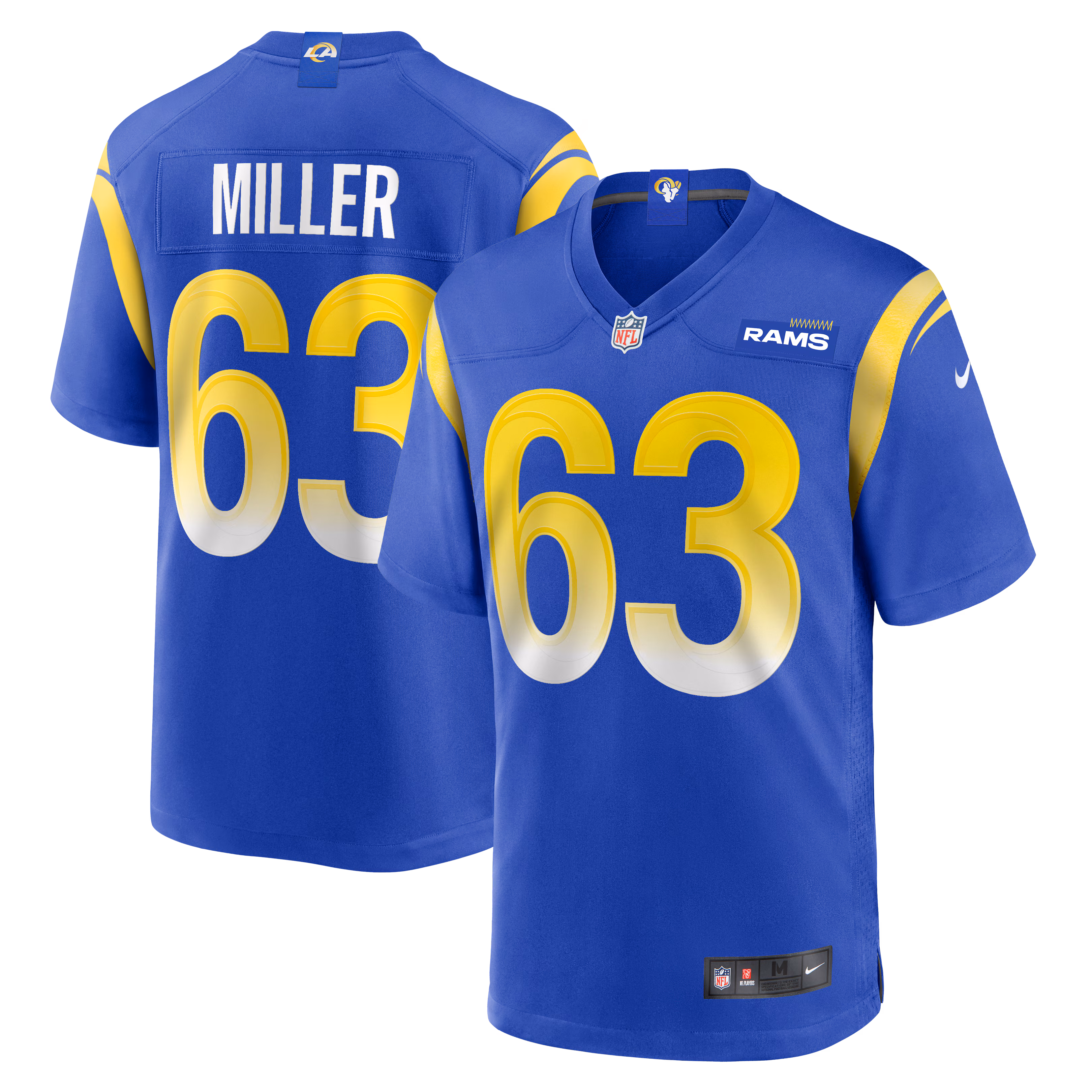 Grant Miller Los Angeles Rams  Game Jersey - Royal