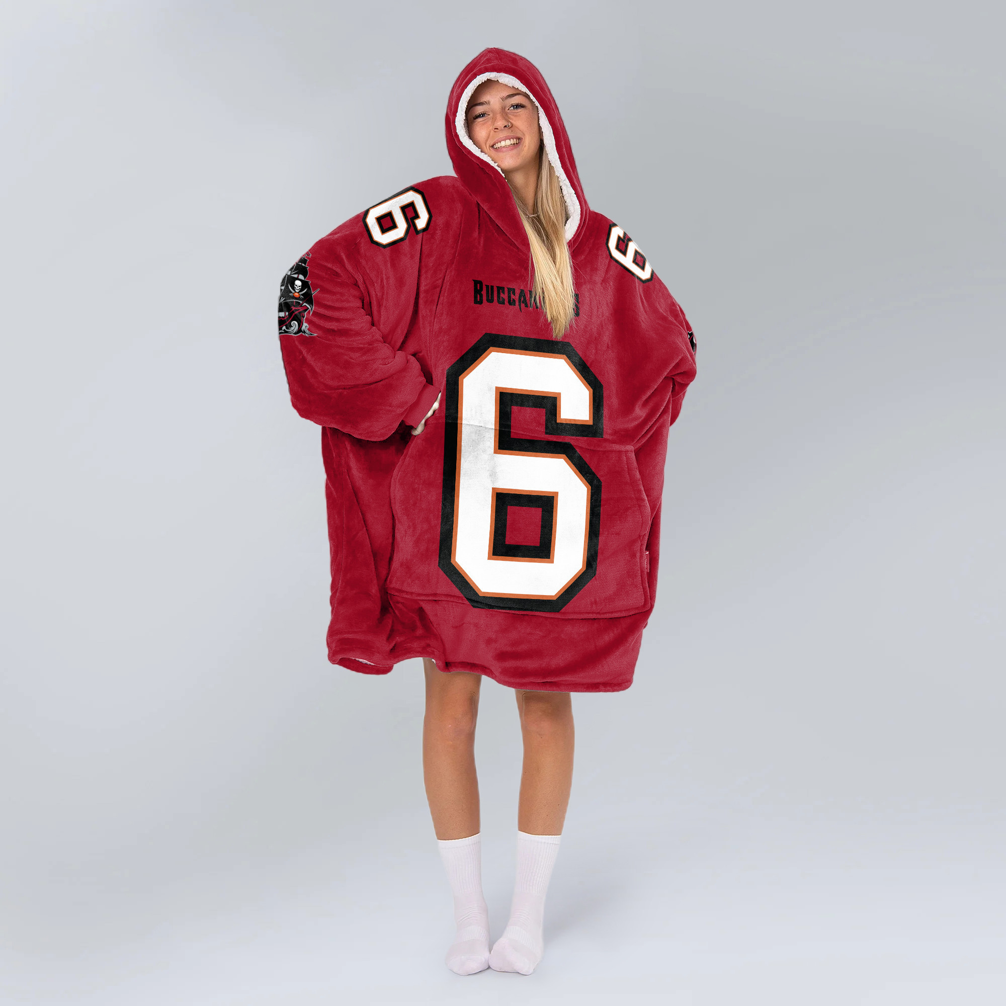 Adult B.M 6 Tampa Bay Football Unisex Blanket Hoodie