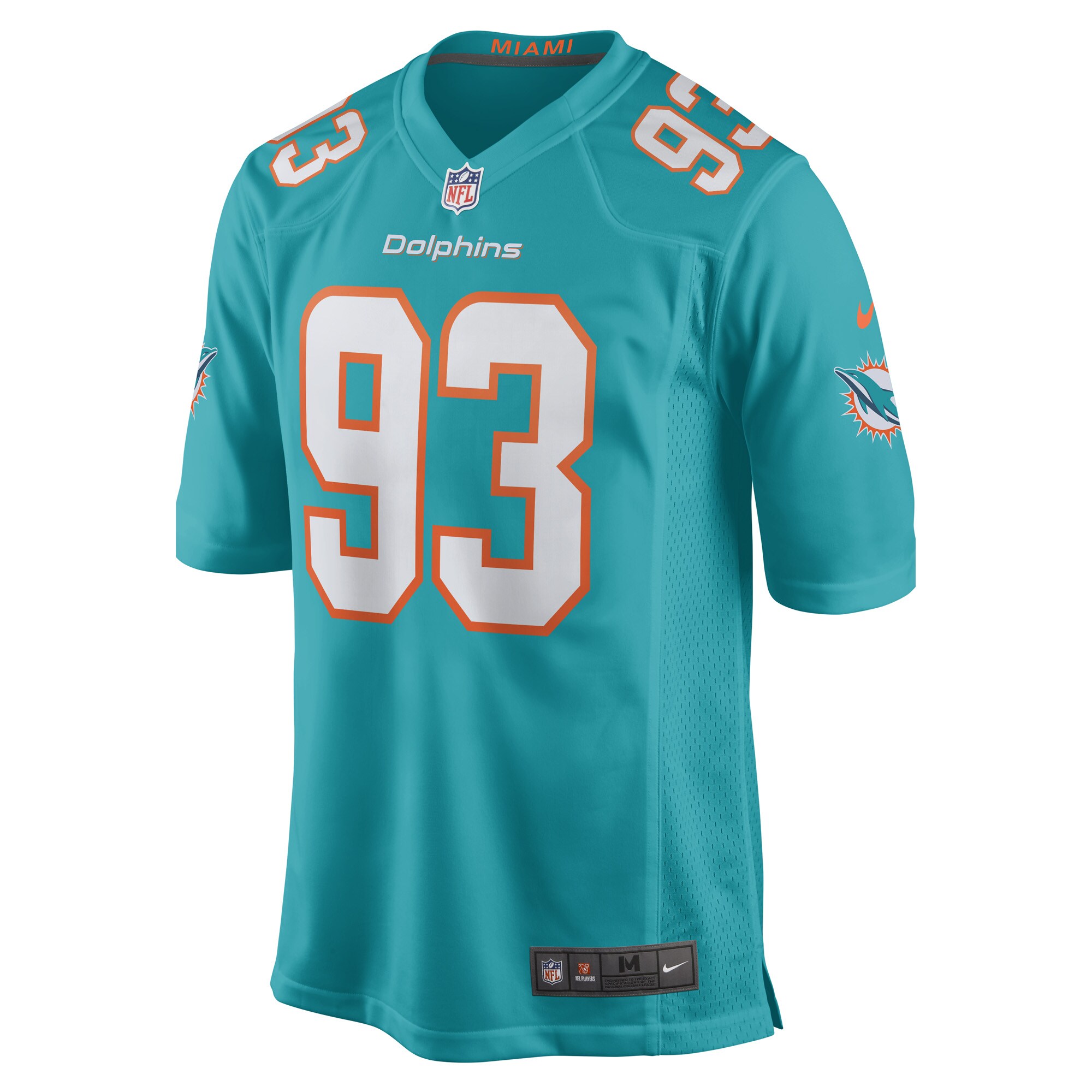 Trey Flowers Miami Dolphins Game Player Jersey - Aqua