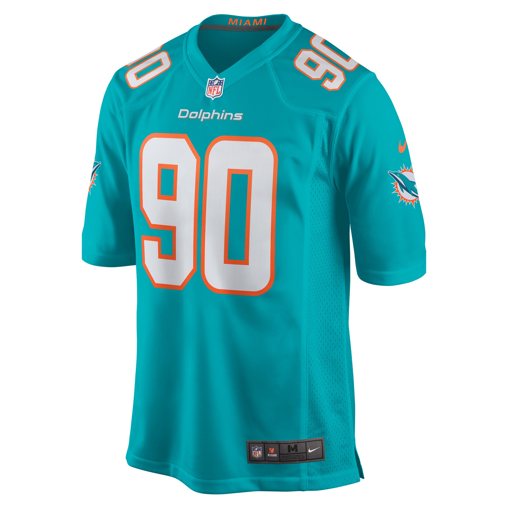 RJ McIntosh Miami Dolphins  Home Game Player Jersey - Aqua