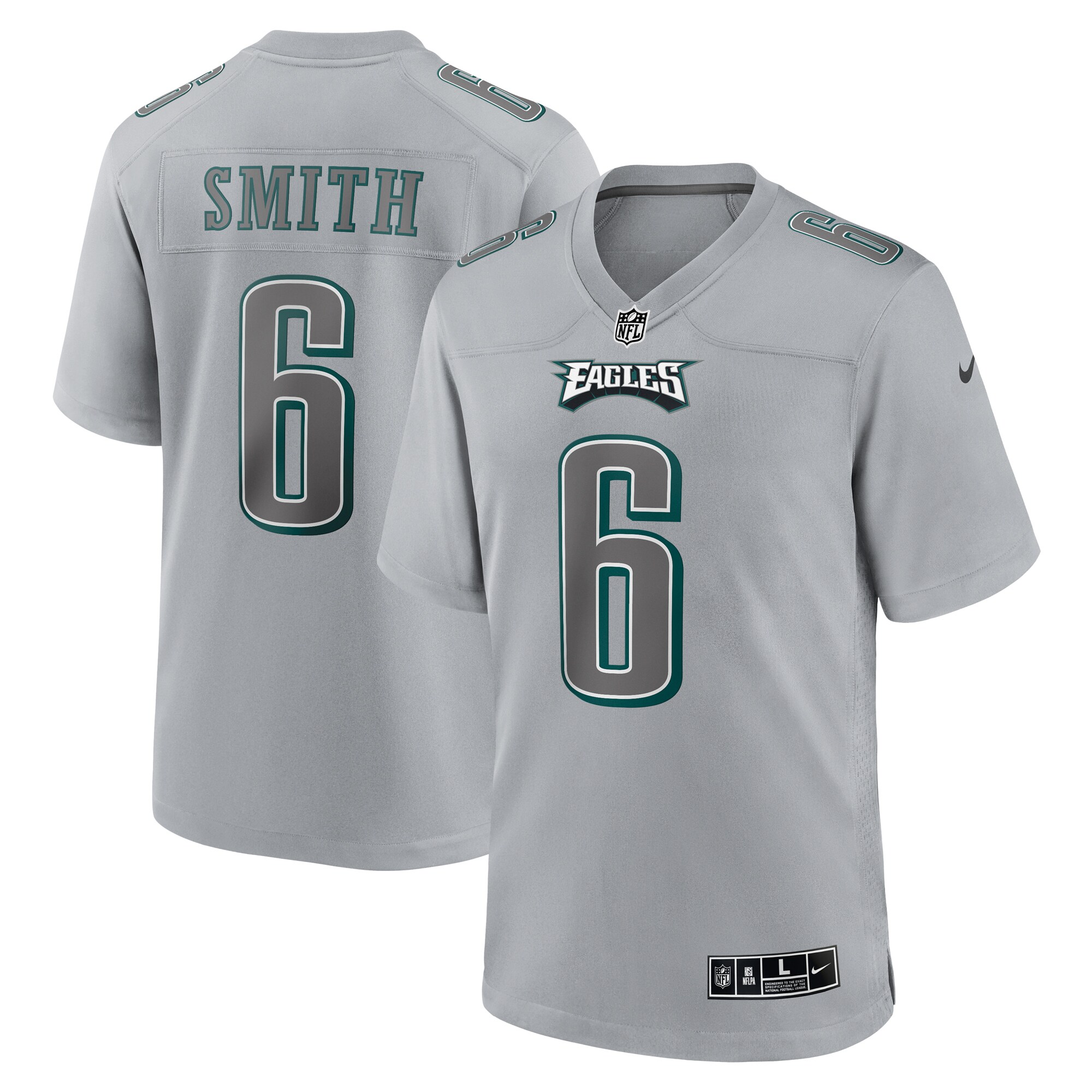 DeVonta Smith #6 Philadelphia Eagles  Atmosphere Fashion Game Jersey - Gray