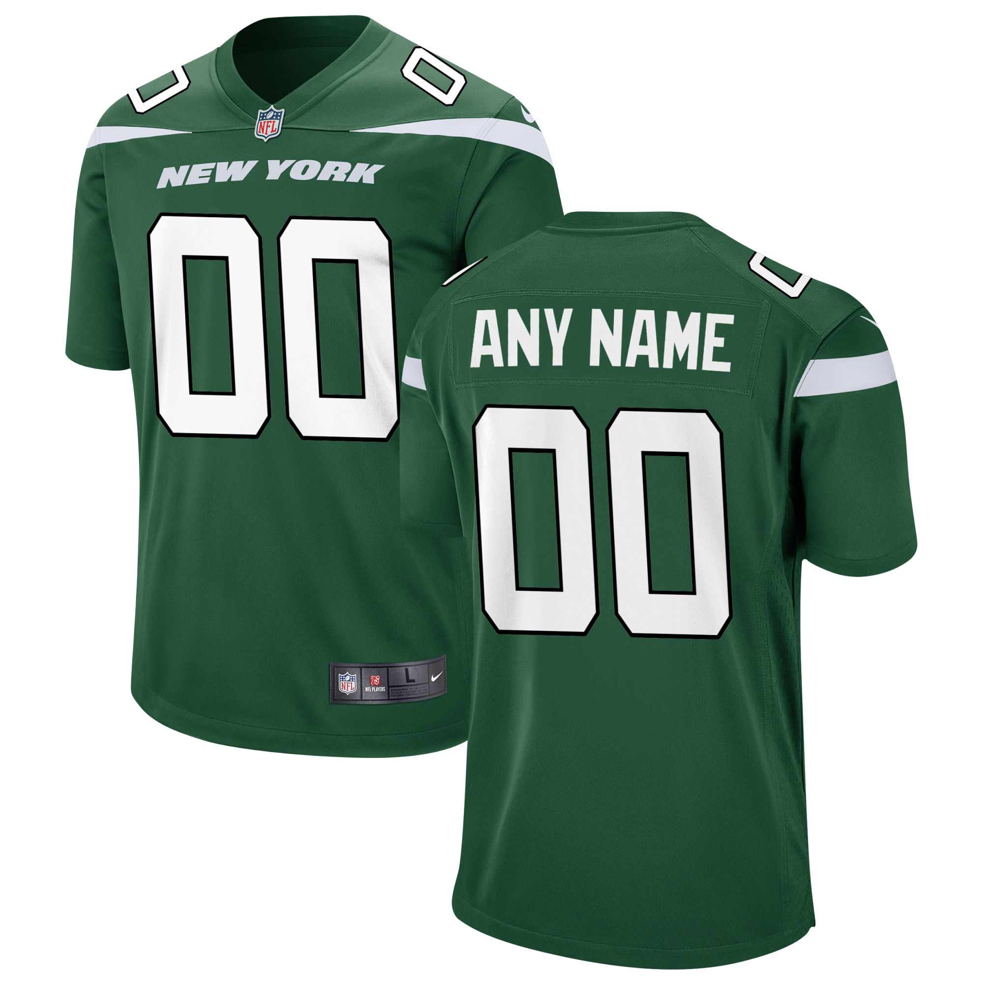 New York Jets  Youth Custom Game Jersey - Gotham Green