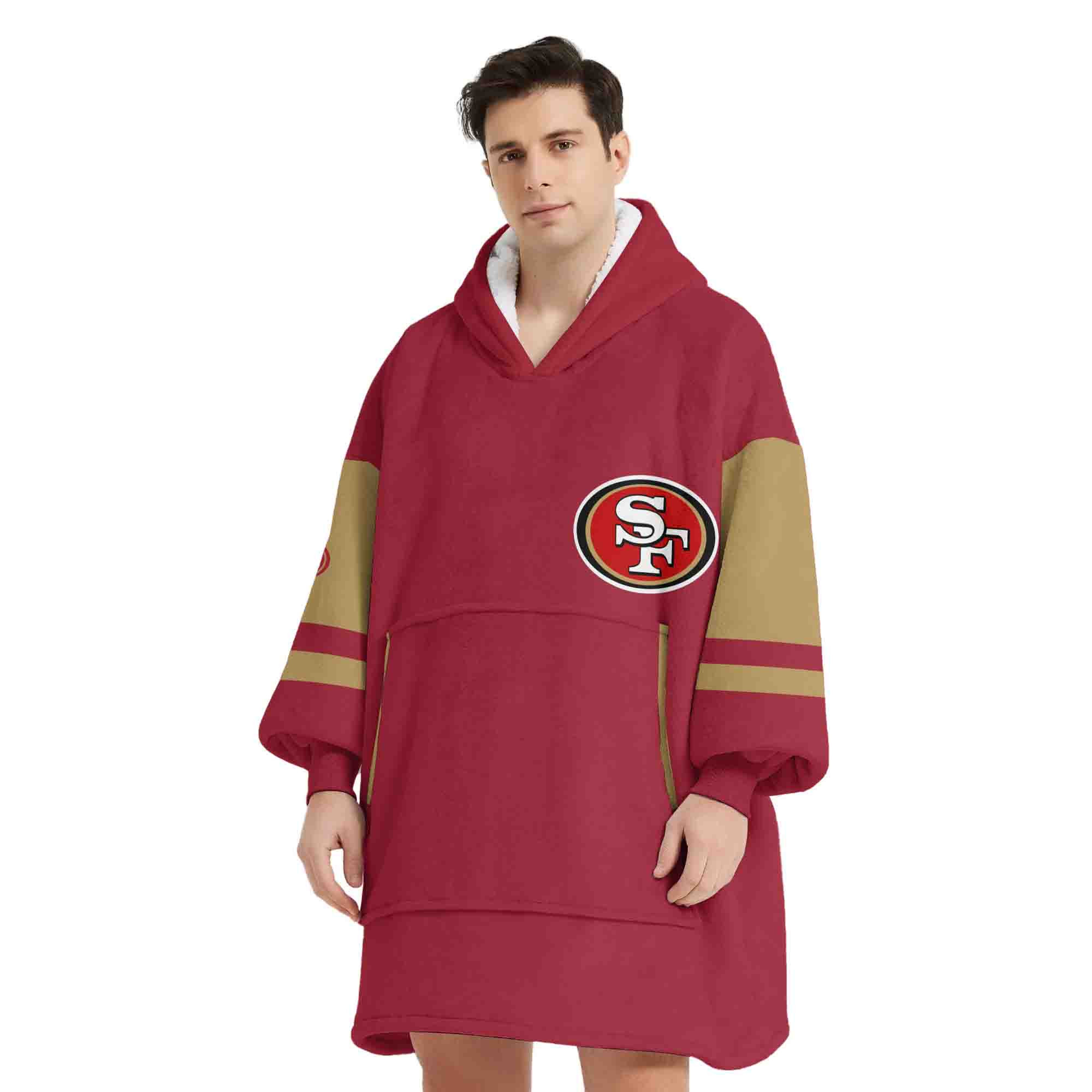 Adult San Francisco 49ers Football Unisex Blanket Hoodie