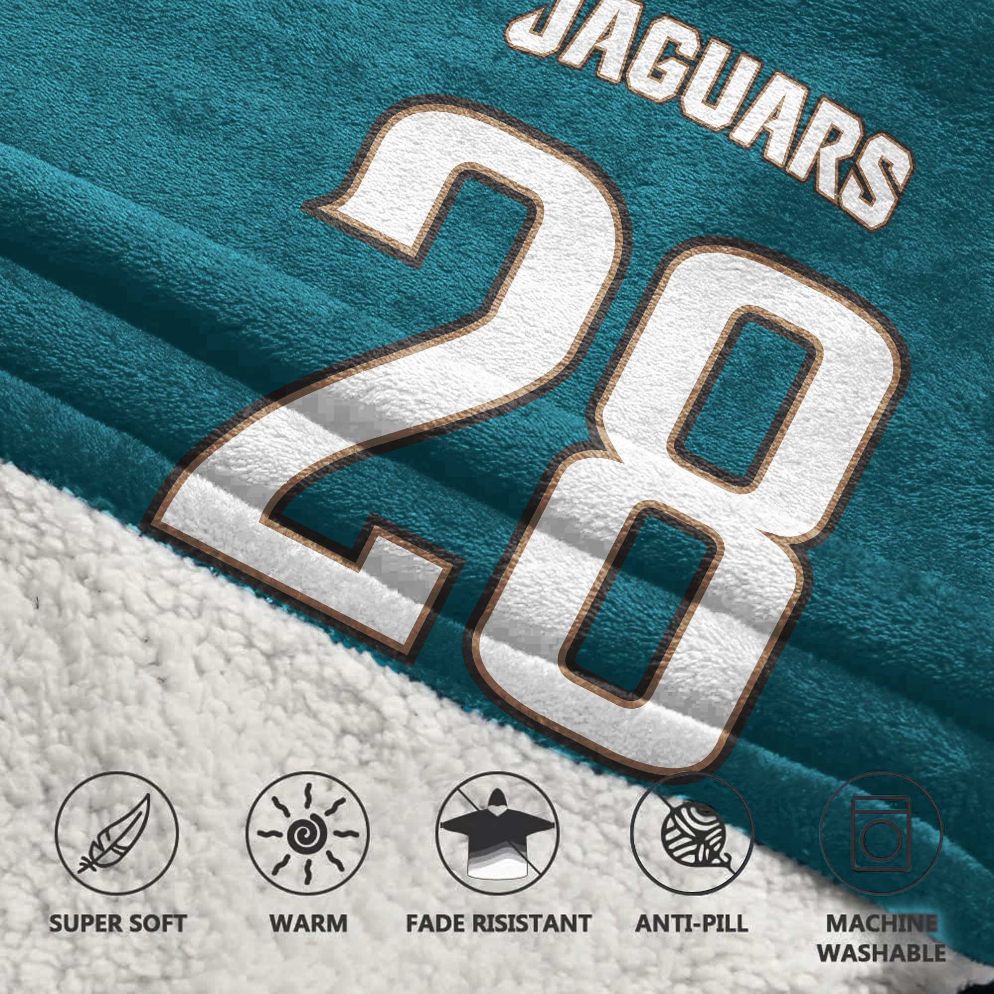 Adult 28 Jacksonville Football Unisex Blanket Hoodie