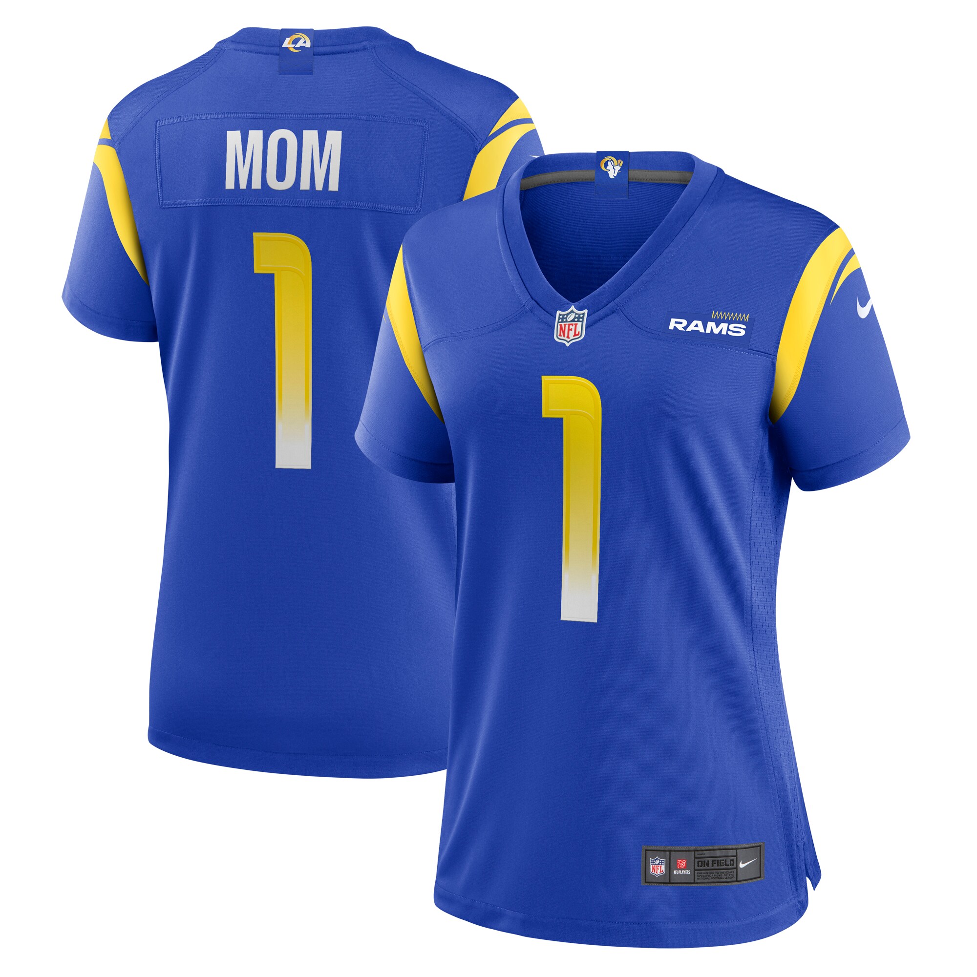 Number 1 Mom Los Angeles Rams Women's Game Jersey - Royal