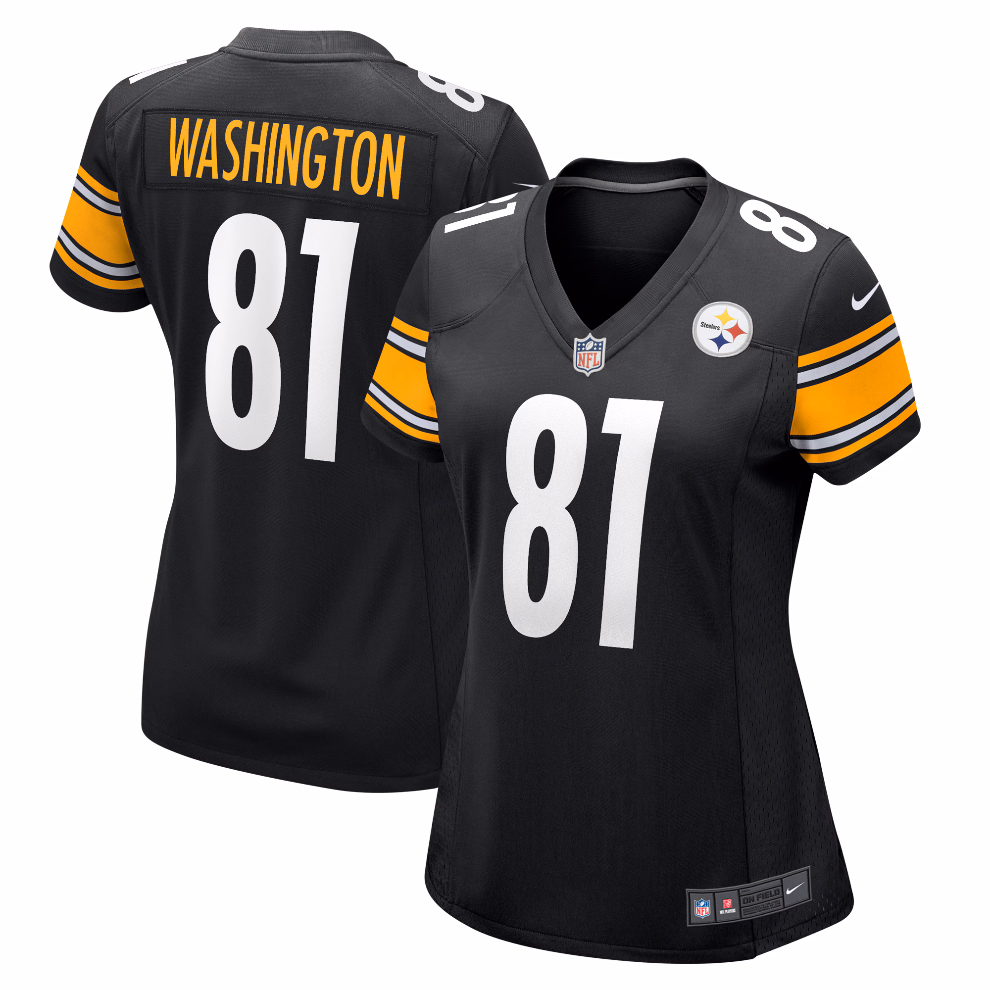 Scotty Washington Pittsburgh Steelers Women's  Game Jersey -  Black