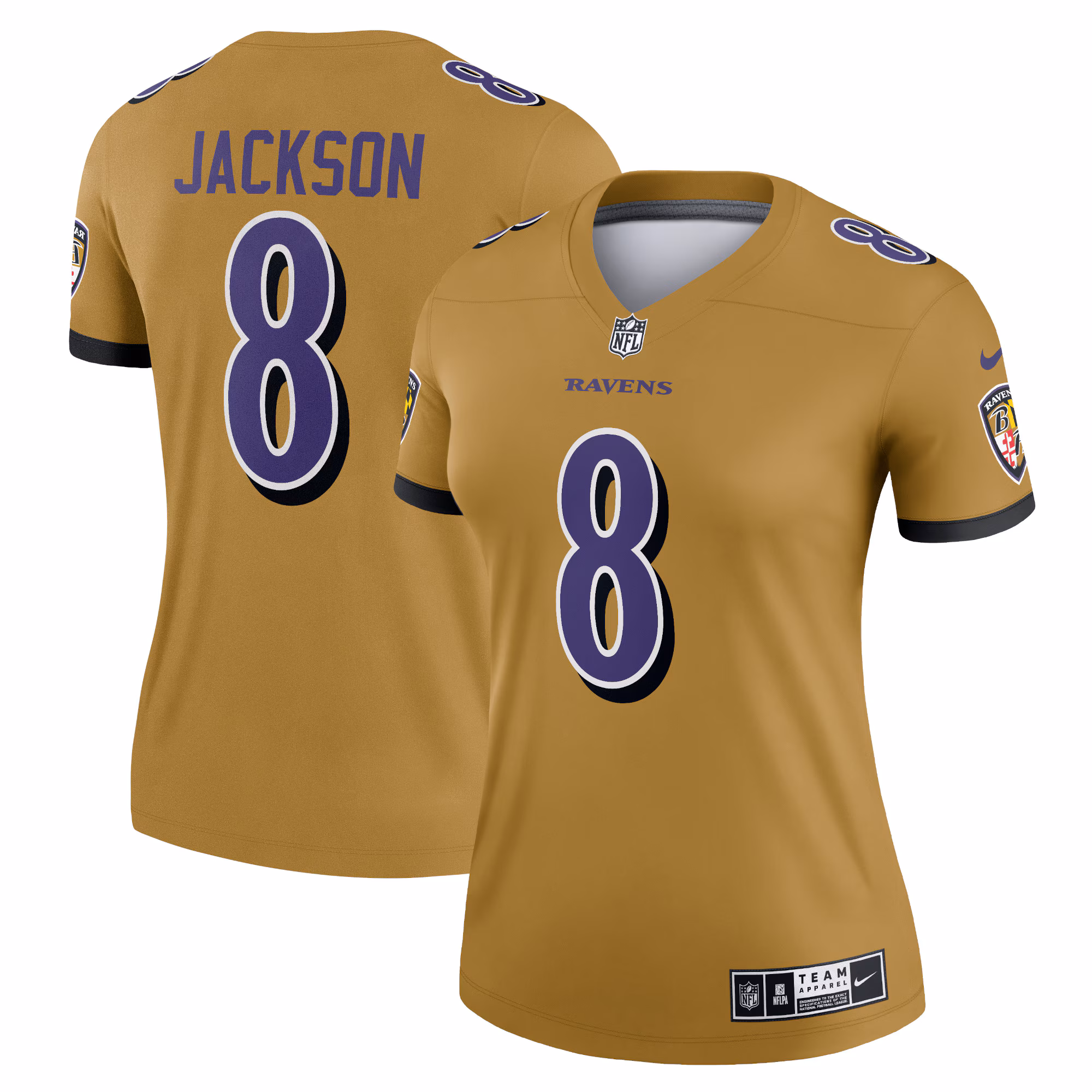 Lamar Jackson Baltimore Ravens Women's Inverted Legend Jersey - Gold