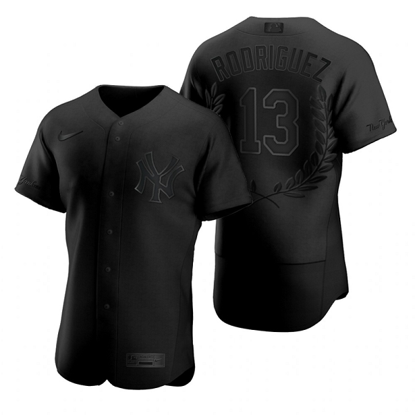 Men's New York Yankees #13 Alex Rodriguez Black  Flexbase Fashion Jersey