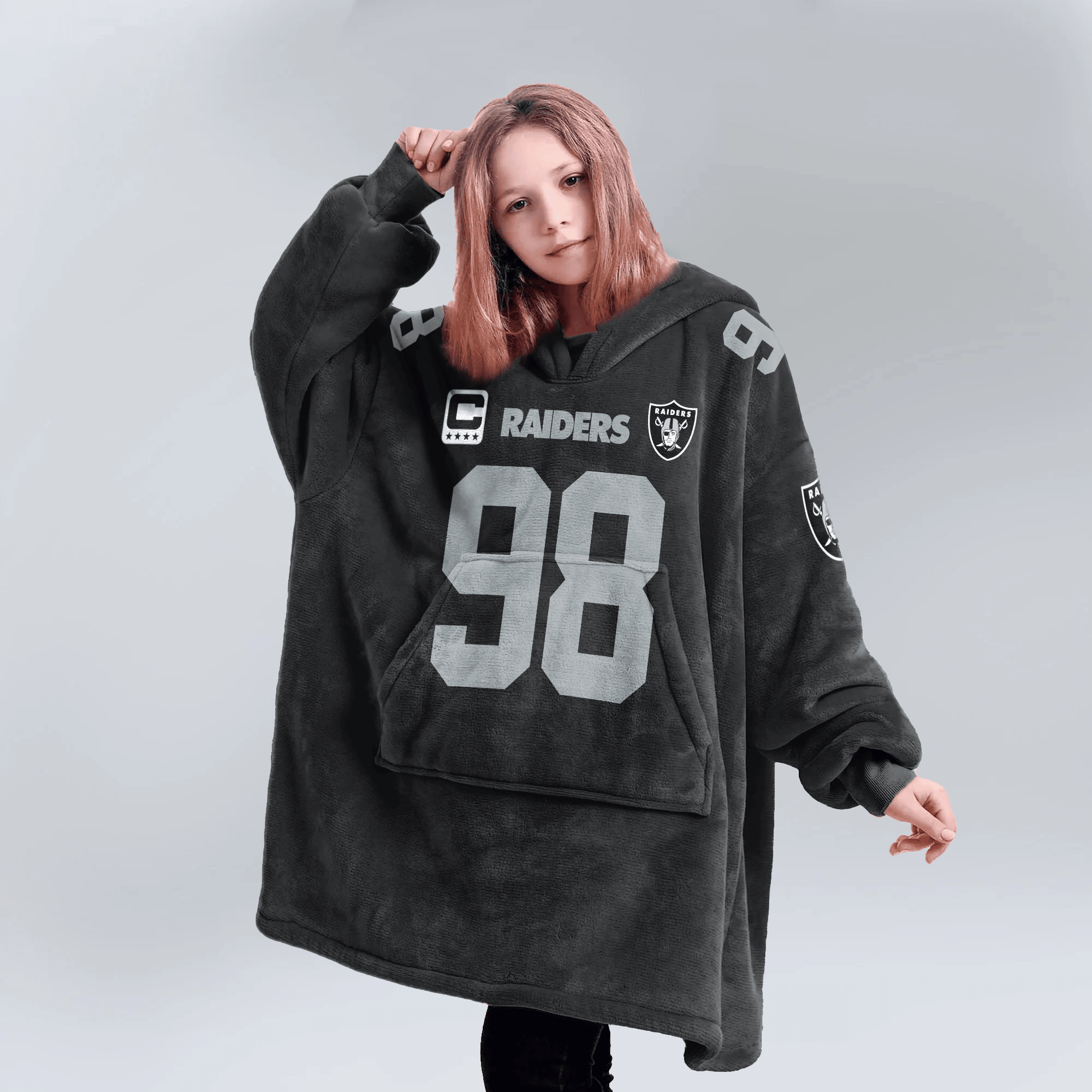 Kid M.C 98 Captain Las Vegas Football Unisex Blanket Hoodie