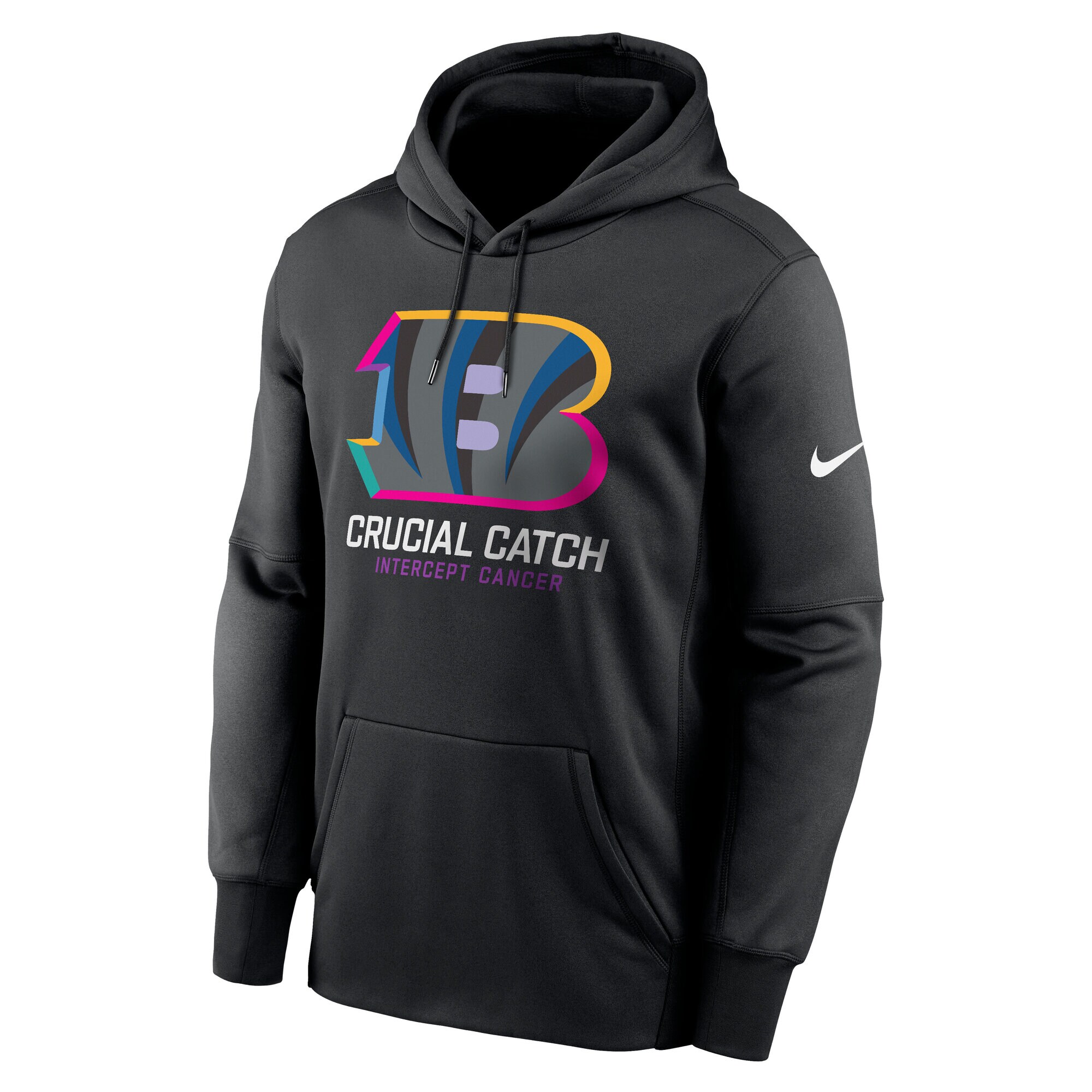 Cincinnati Bengals 2024 NFL Crucial Catch Performance Fleece Pullover Hoodie - Black
