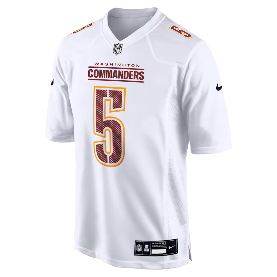 Men's Jayden Daniels Tundra #5 White Washington Commanders Fashion Jersey