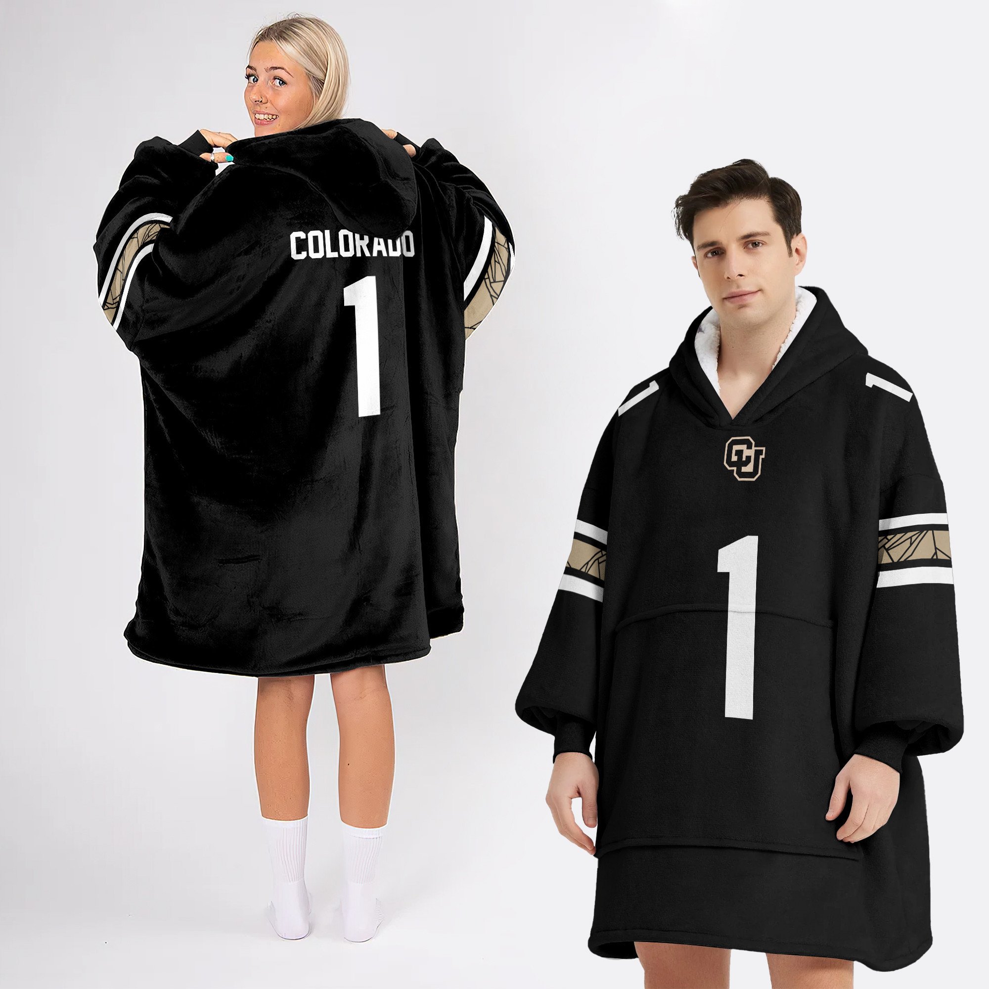 Adult #1 Colorado Football Unisex Blanket Hoodie