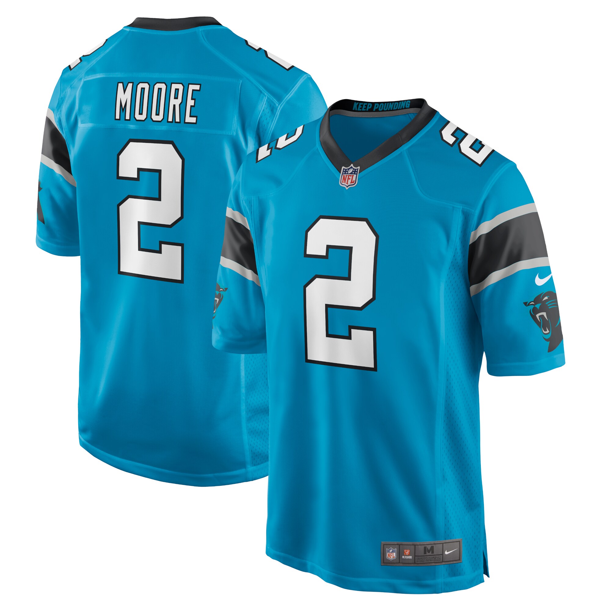 D.J. Moore Carolina Panthers  Game Jersey - Blue