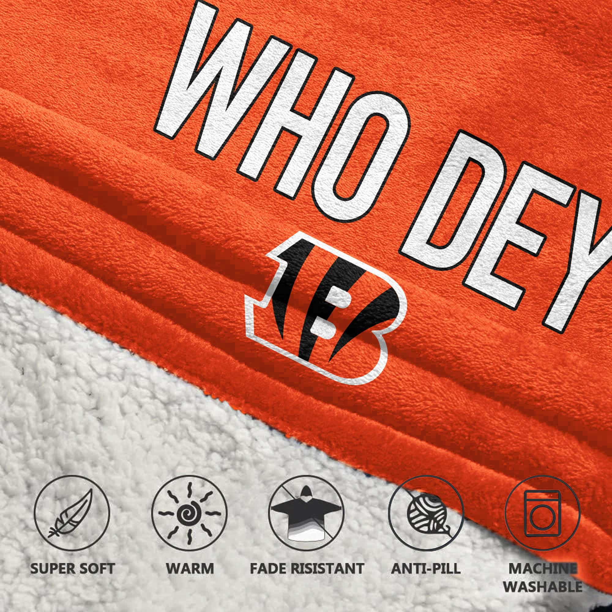 Kid Who Dey 9 Cincinnati Football Unisex Blanket Hoodie