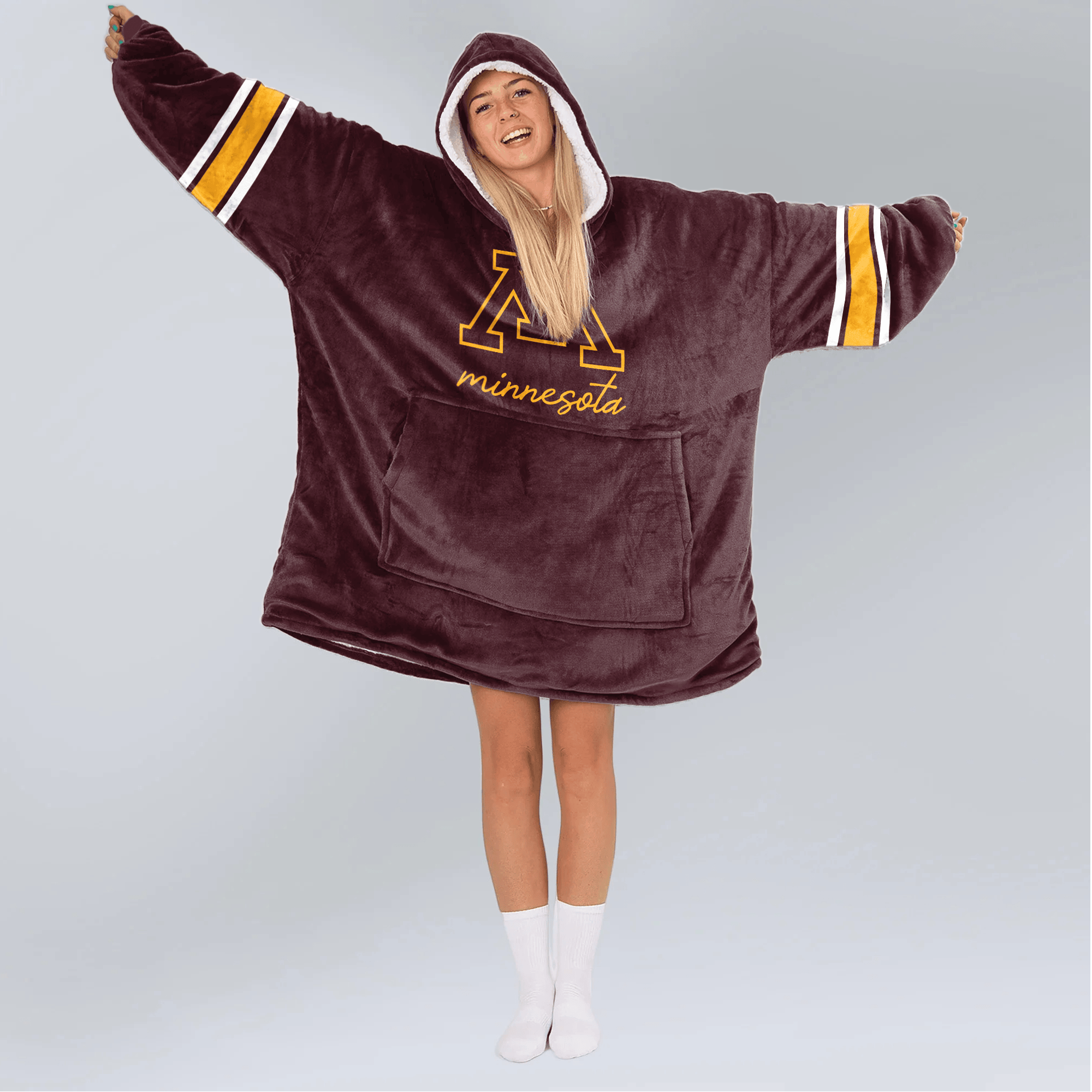 Adult Minnesota Football Unisex Blanket Hoodie