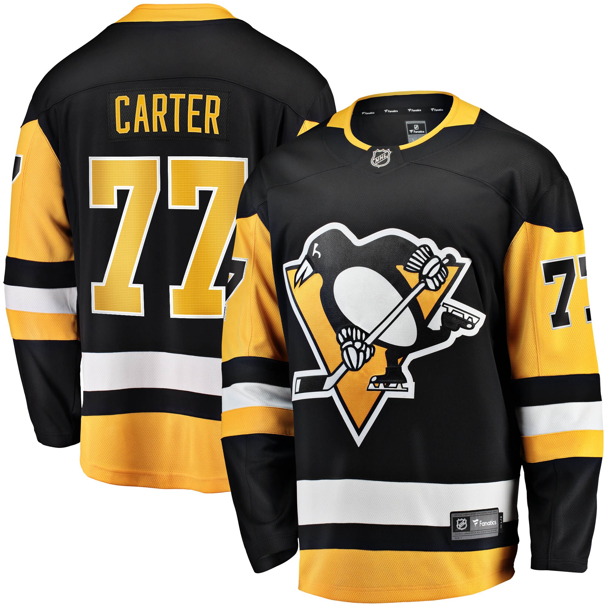 Jeff Carter Pittsburgh Penguins 2017/18 Home Breakaway Replica Jersey - Black