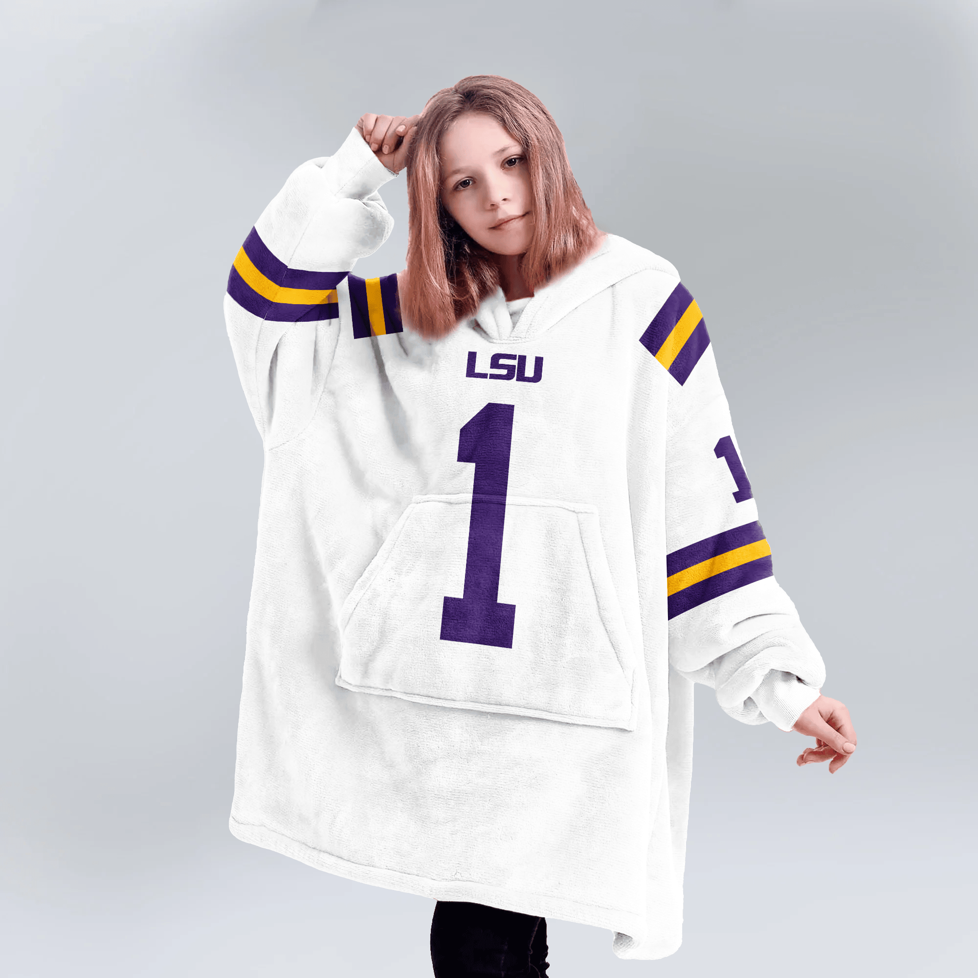 Kid #1 LSU Football Unisex Blanket Hoodie