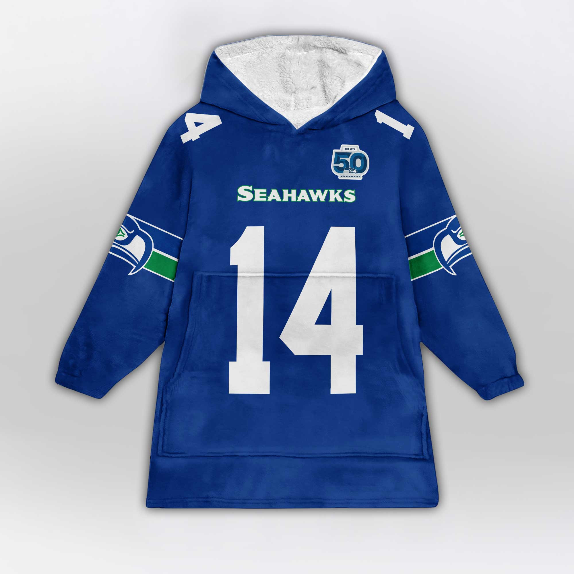 Kid 14 Seattle Football Unisex Blanket Hoodie