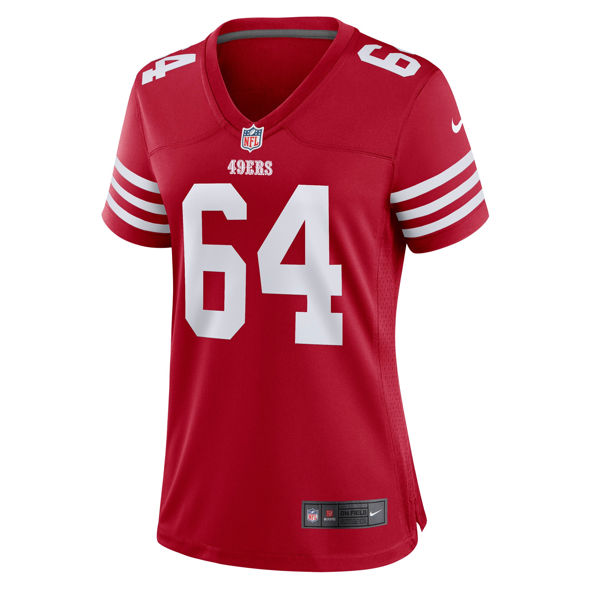 Jake Brendel San Francisco 49ers  Women's Game Player Jersey - Scarlet