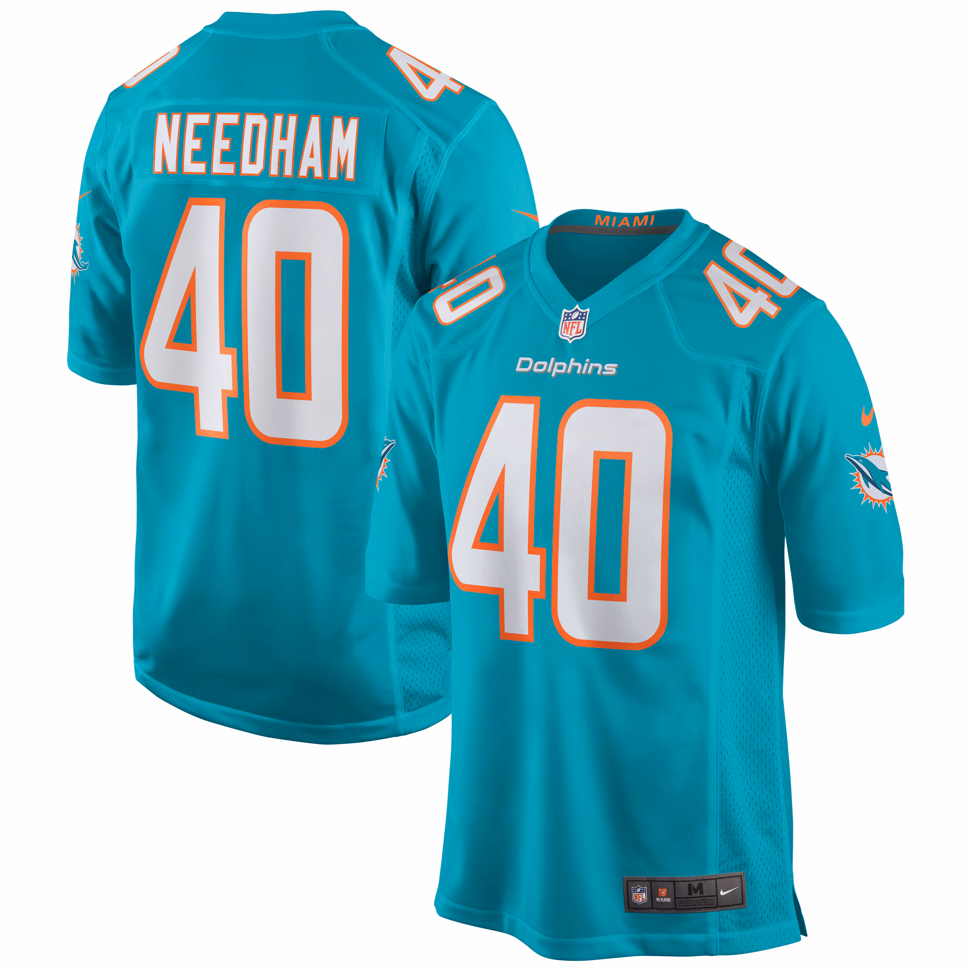 Nik Needham Miami Dolphins Game Jersey - Aqua